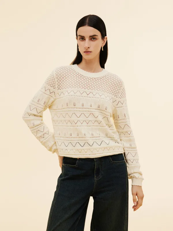 [Preview] Cotton Glitter Women Open-Knit Top sold by Goelia