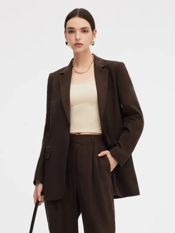 [Preview] 100% Linen Women Loose Fit Blazer sold by Goelia
