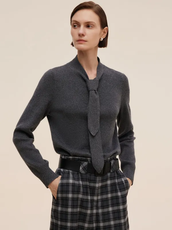 [Preview] Wool Blend Tie Front Women Knit Top sold by Goelia