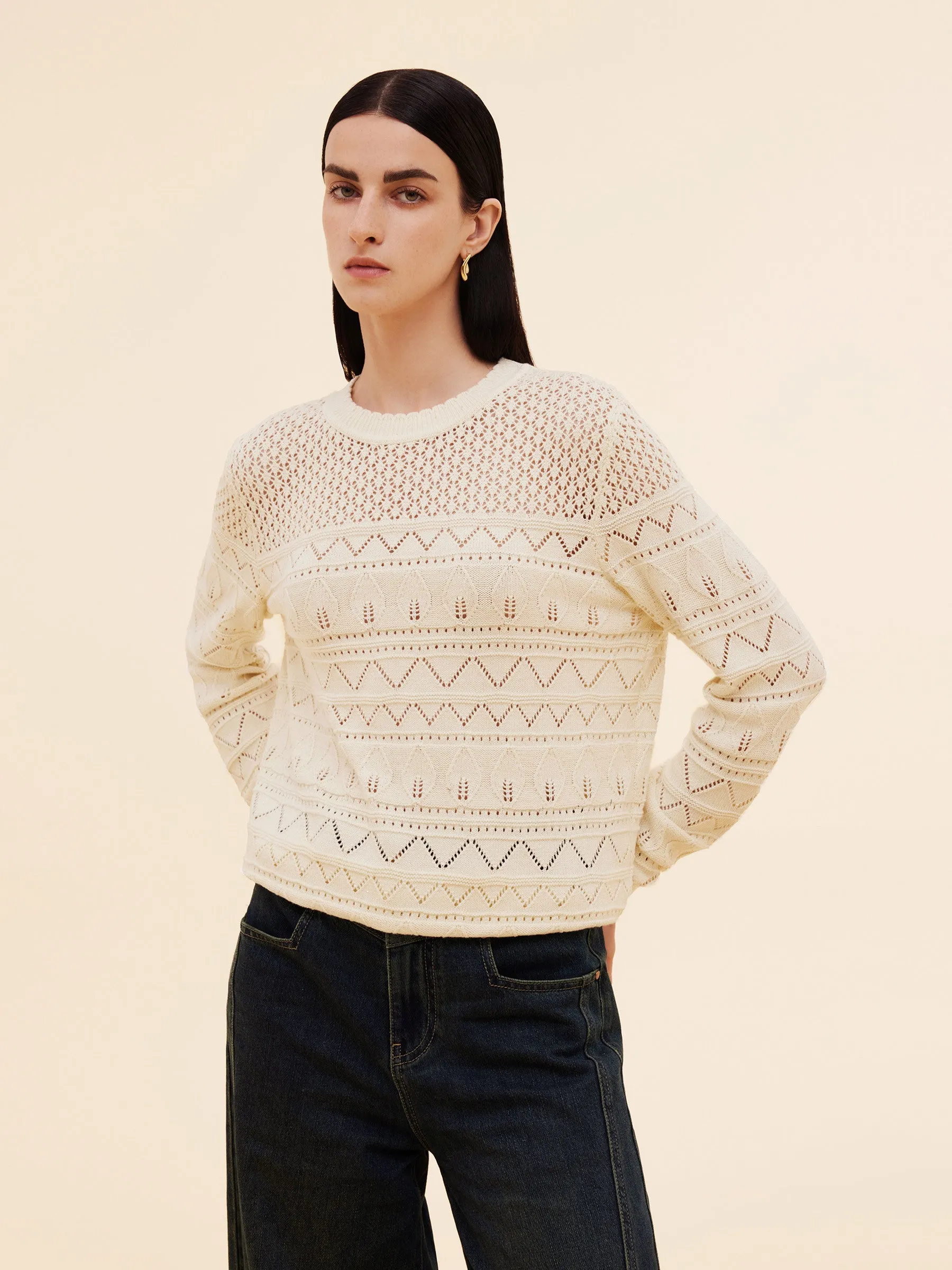 Cotton Sequins Women Open-Knit Top sold by Goelia product image thumbnail 4