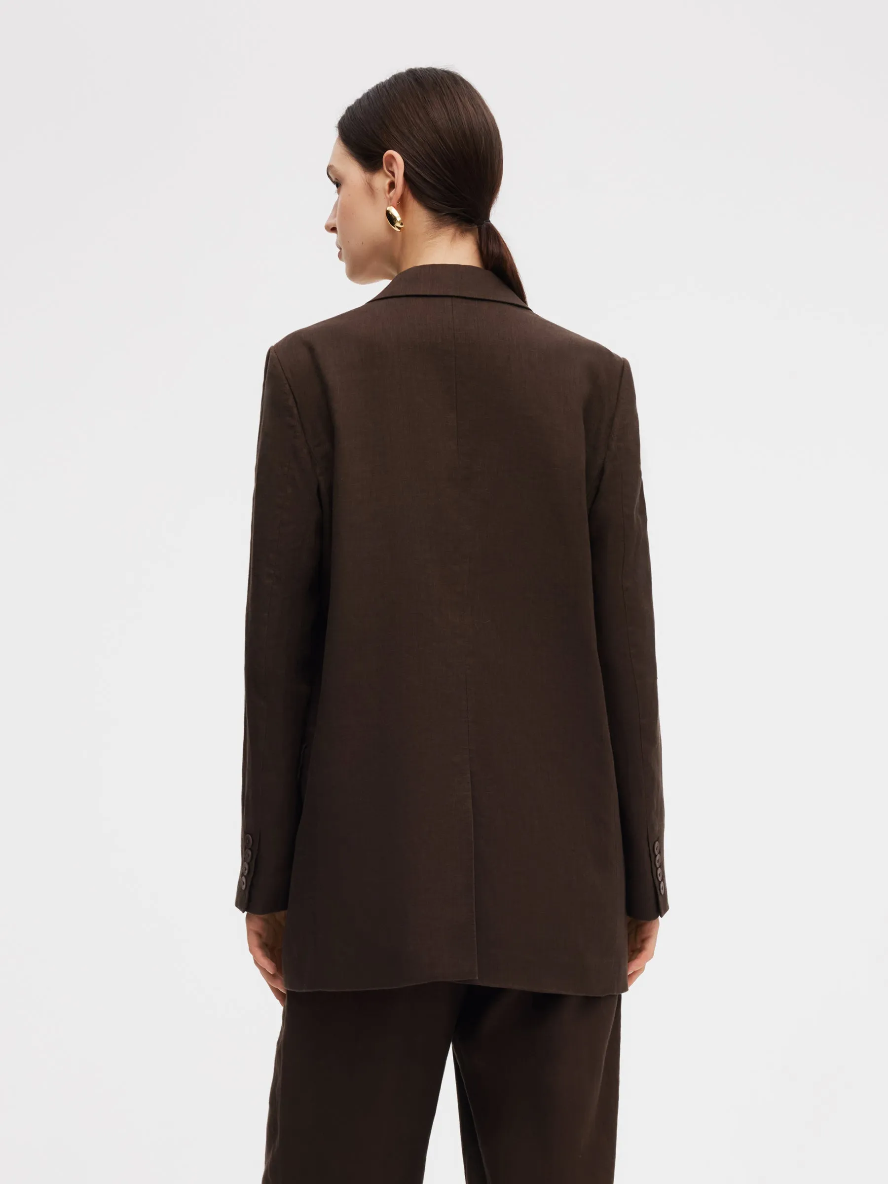 100% Linen Women Loose Fit Blazer sold by Goelia product image thumbnail 4