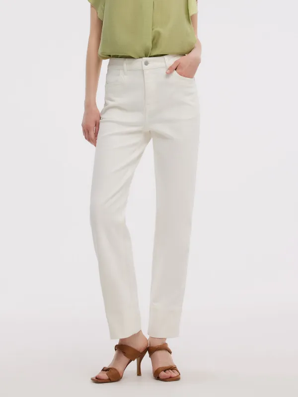 Cotton Denim Women Ankle Length Folded Jeans sold by Goelia