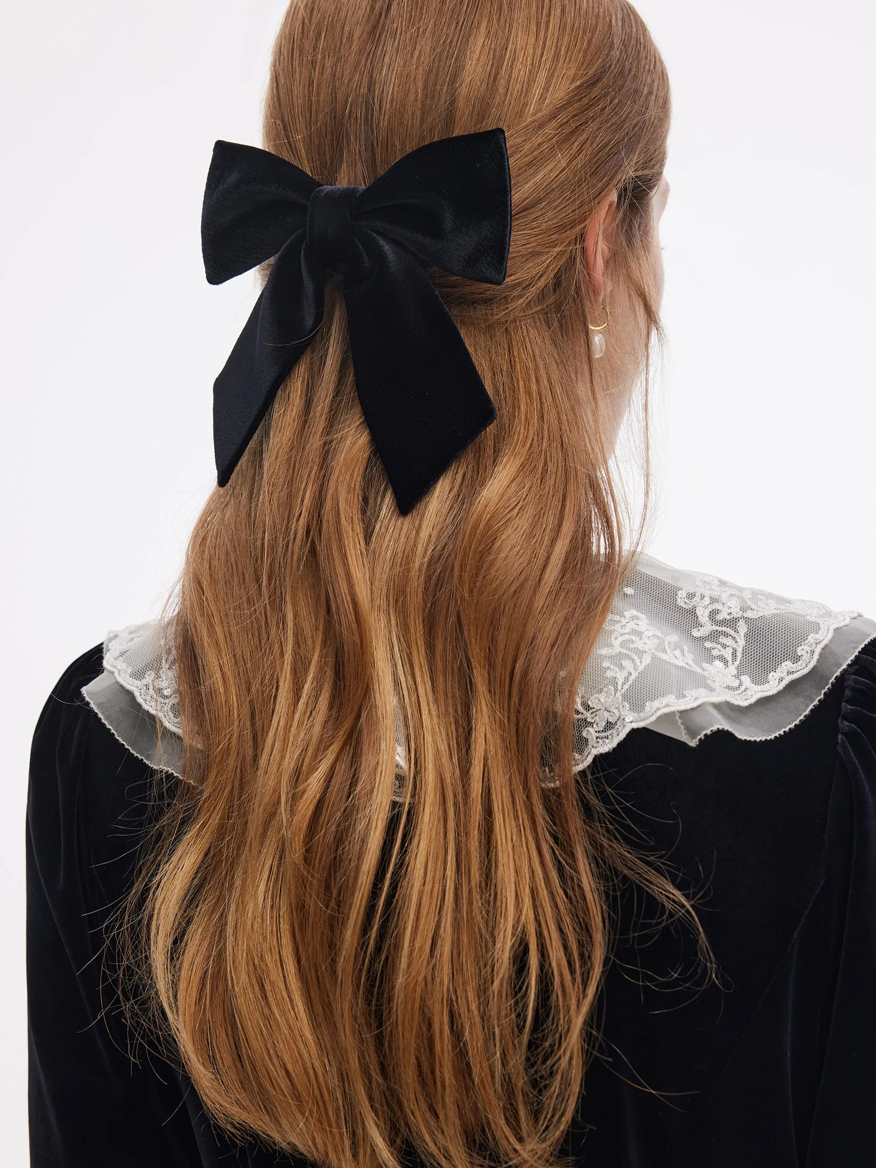 Velvet Patchwork Embroidered Collar Women Mini Dress sold by Goelia product image thumbnail 3