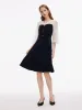 Sequined Mesh Patchwork Women Velvet Midi Dress sold by Goelia