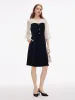 Sequined Mesh Patchwork Women Velvet Midi Dress sold by Goelia