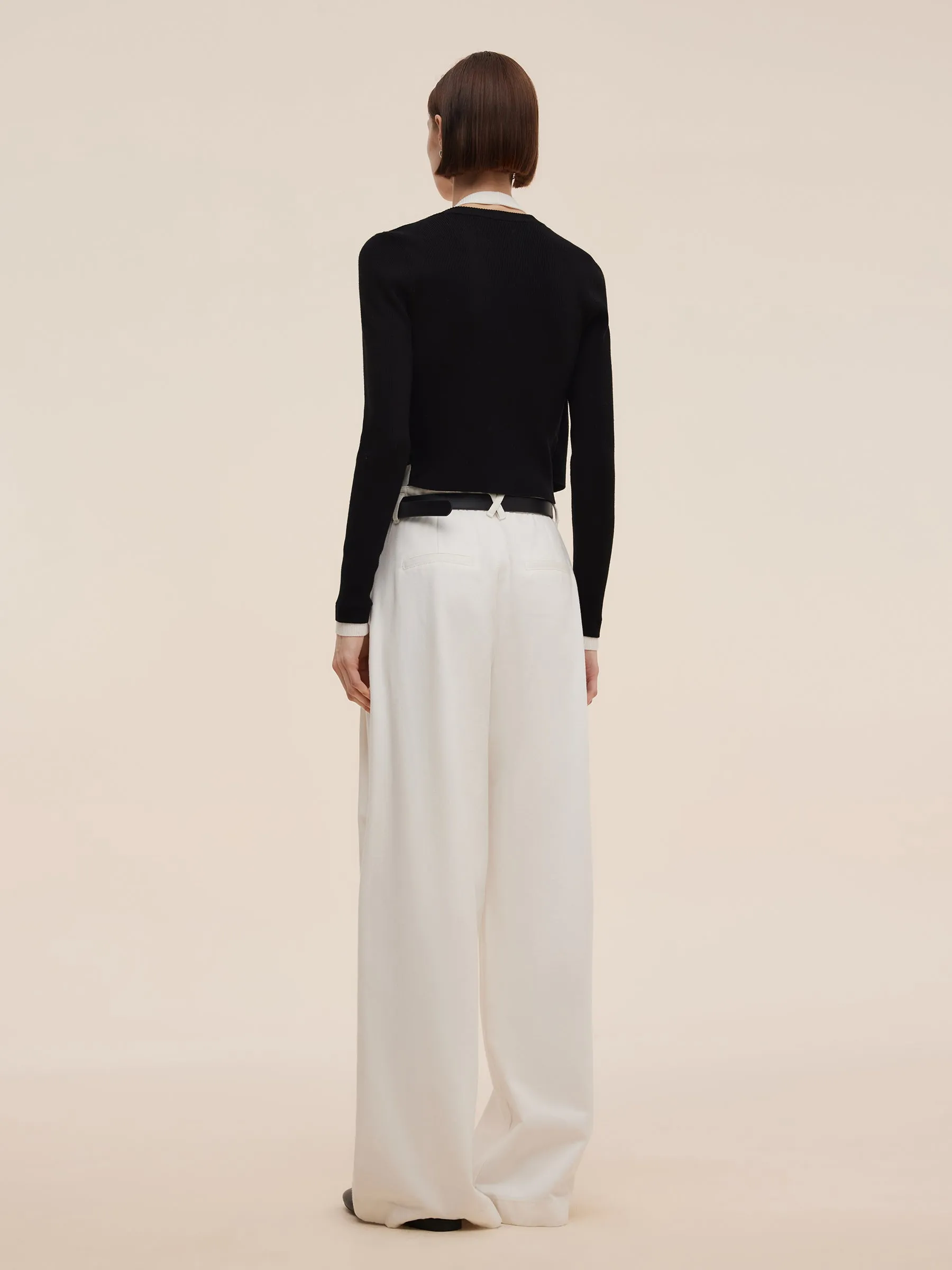 Denim Women High-Waisted Wide Leg Jeans With Leather Belt sold by Goelia product image thumbnail 3