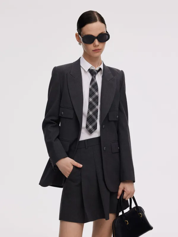 [Preview] Worsted Wool Blend Women Blazer sold by Goelia