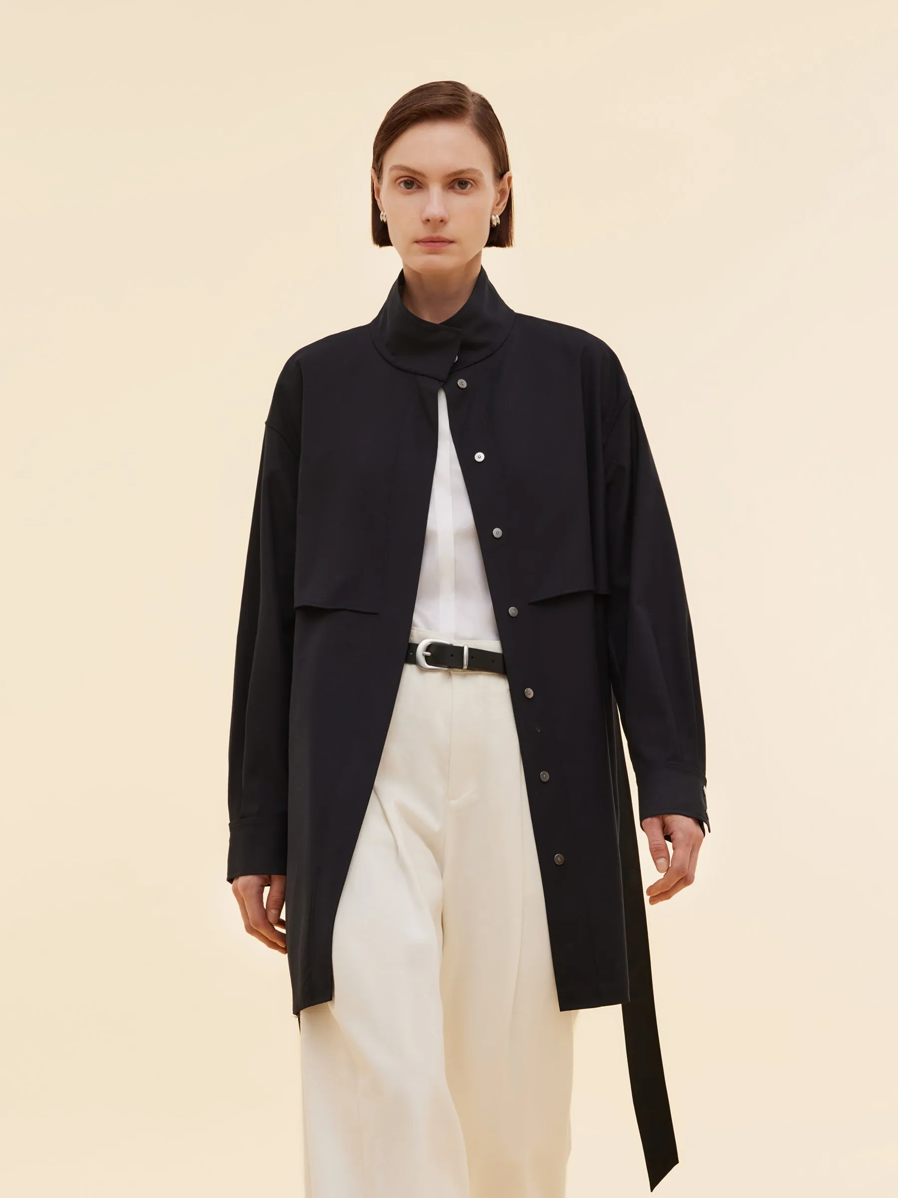 Worsted Wool Blend Women Trench Coat sold by Goelia product image thumbnail 5