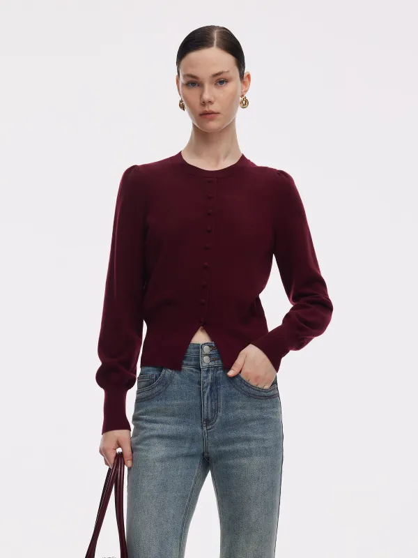 Tencel Blend Puff Long Sleeve Women Knit Top sold by Goelia
