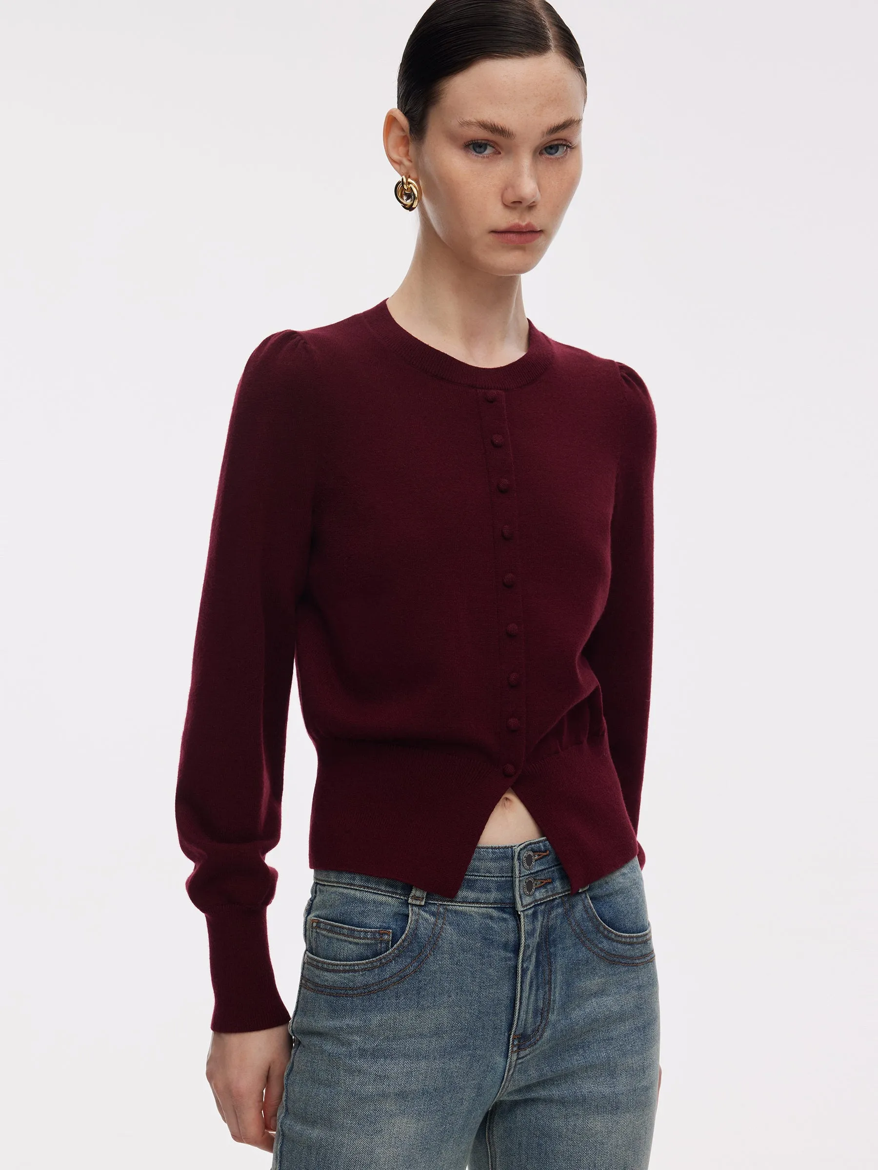 Tencel Blend Puff Long Sleeve Women Knit Top sold by Goelia product image thumbnail 4