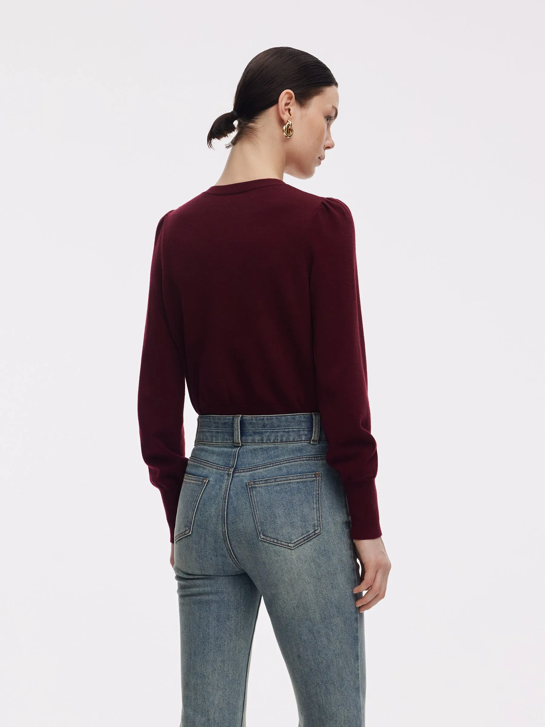 Tencel Blend Puff Long Sleeve Women Knit Top sold by Goelia product image thumbnail 3