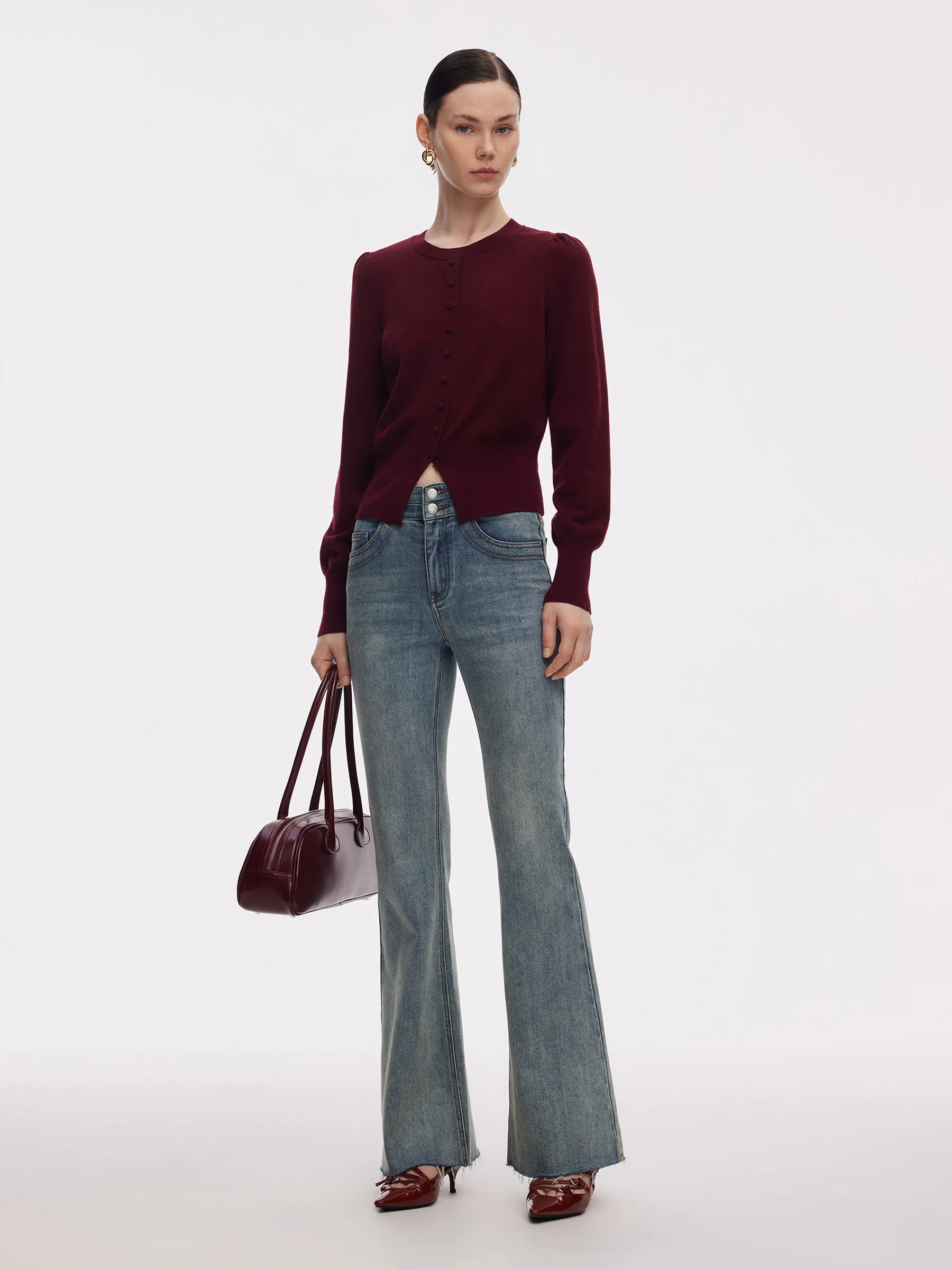 Tencel Blend Puff Long Sleeve Women Knit Top sold by Goelia product image thumbnail 2