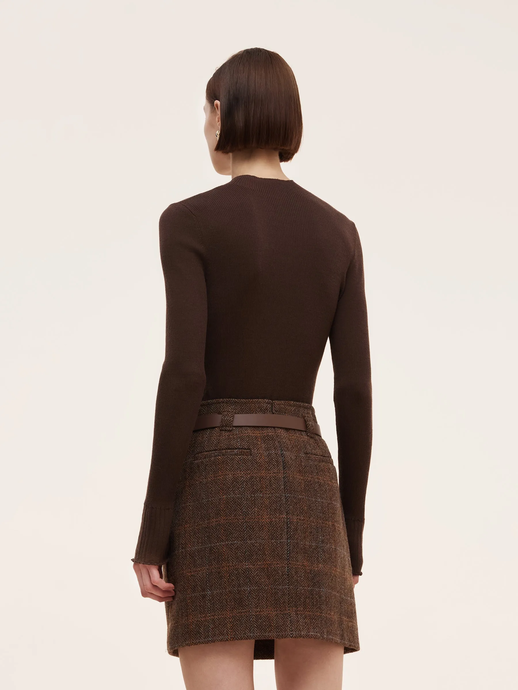 100% Machine Washable Wool Mock Neck Women Knit Top sold by Goelia product image thumbnail 4