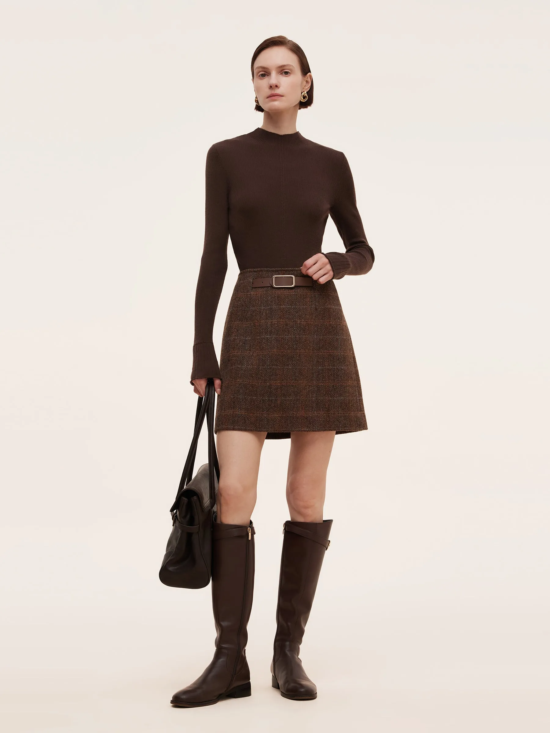 100% Machine Washable Wool Mock Neck Women Knit Top sold by Goelia product image thumbnail 3