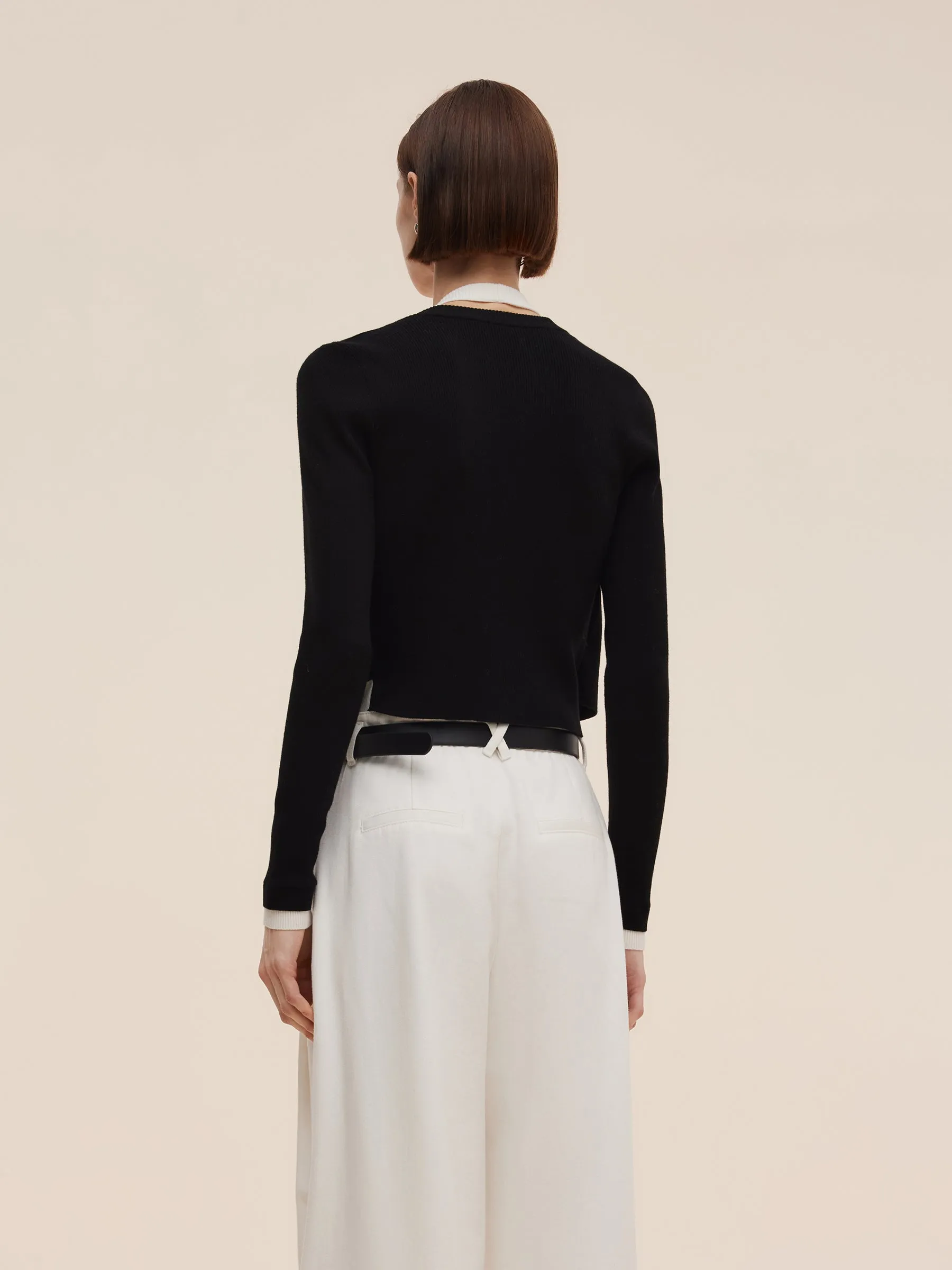 Lyocell Blend Faux Two-Piece Women Knit Top sold by Goelia product image thumbnail 4