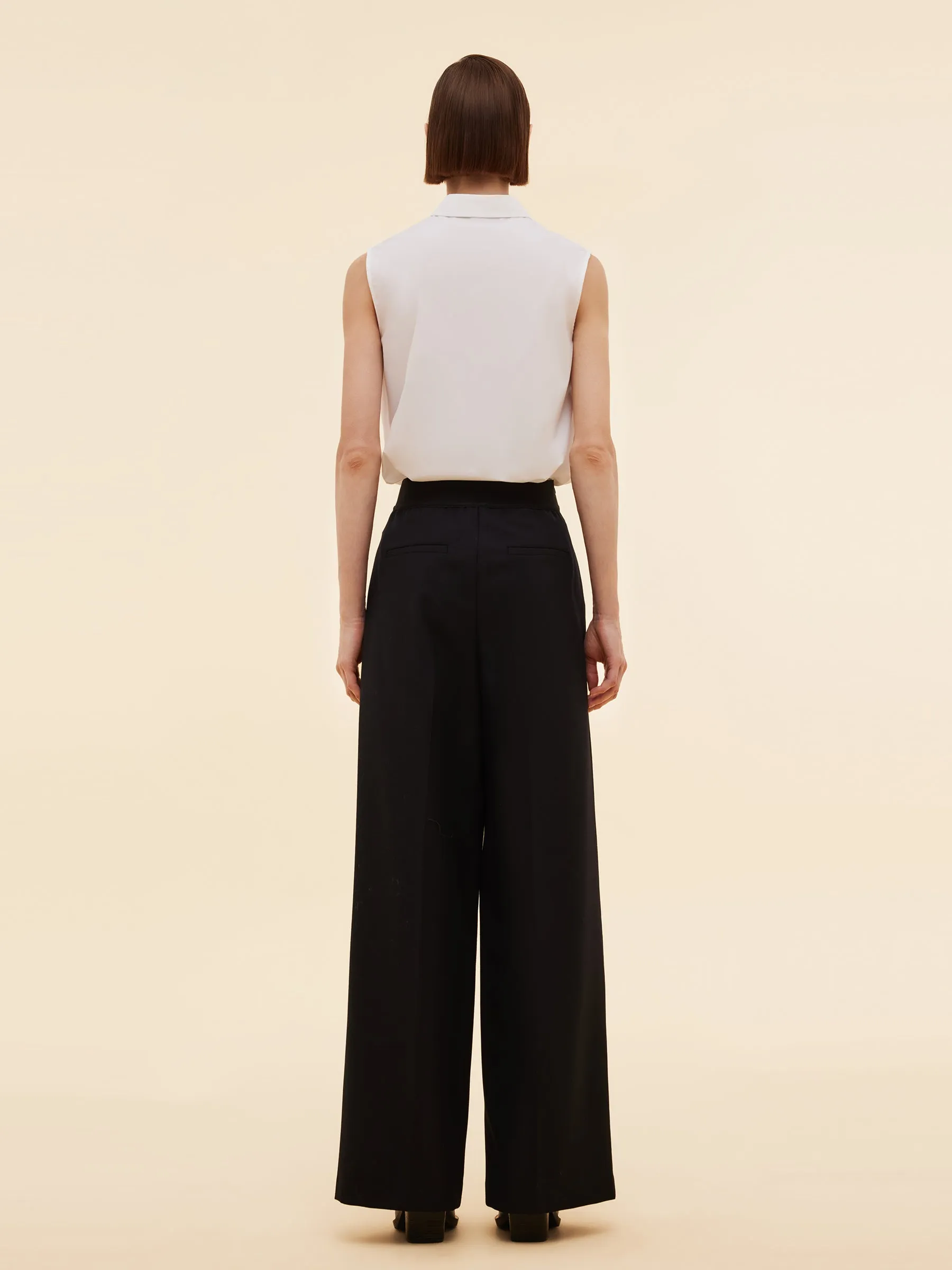 Worsted Wool Blend Straight Wide Leg Women Pants sold by Goelia product image thumbnail 3