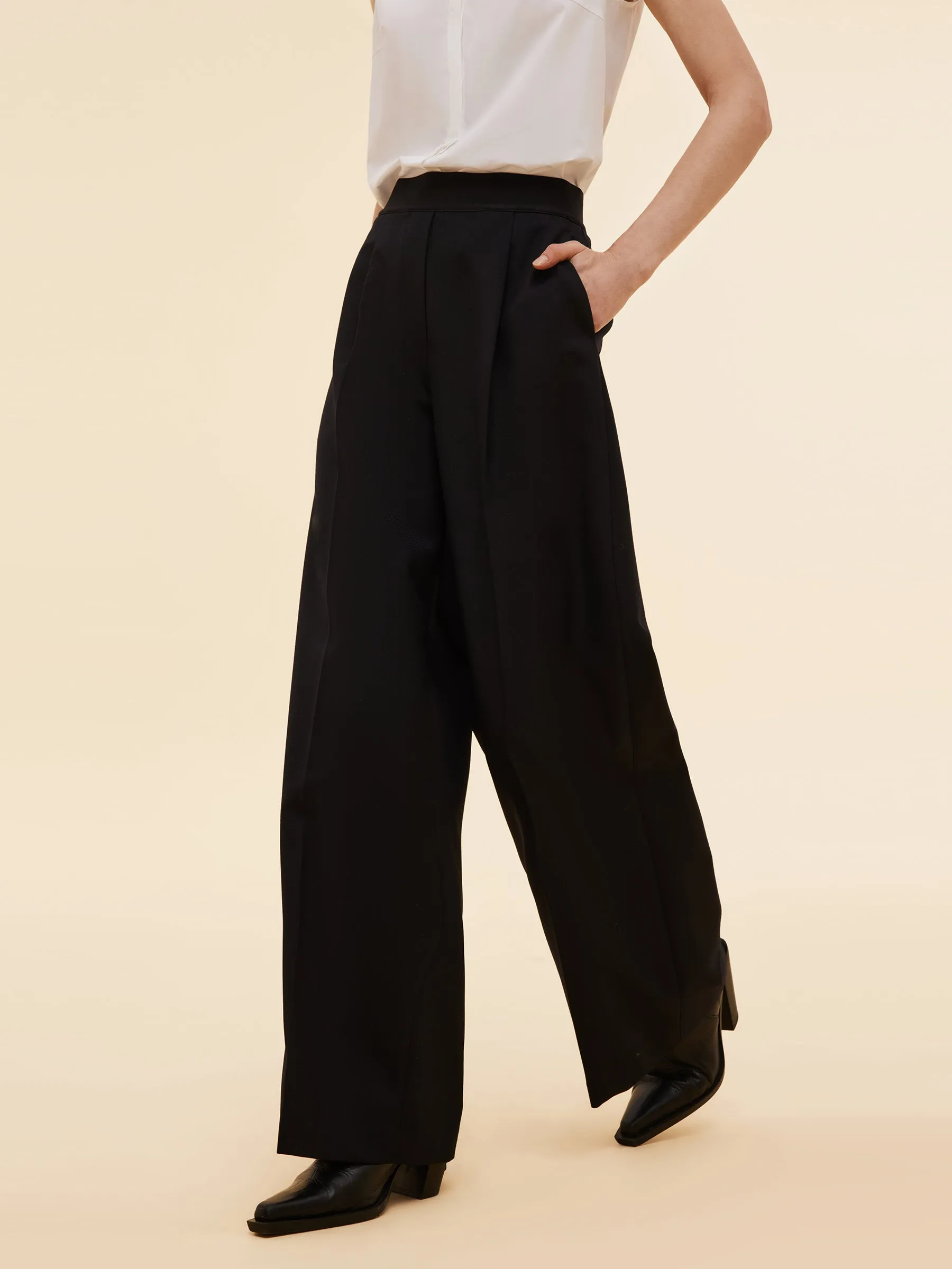 Worsted Wool Blend Straight Wide Leg Women Pants sold by Goelia product image thumbnail 5