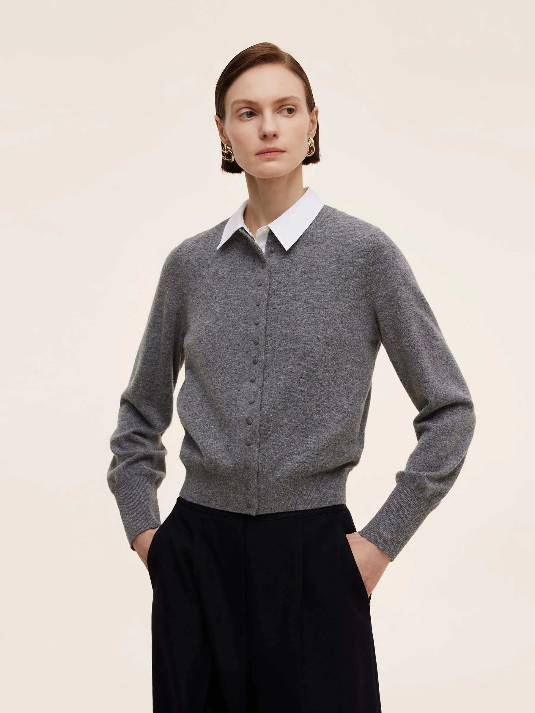 Cashmere Wool Blend Women Cardigan sold by Goelia product image thumbnail 4