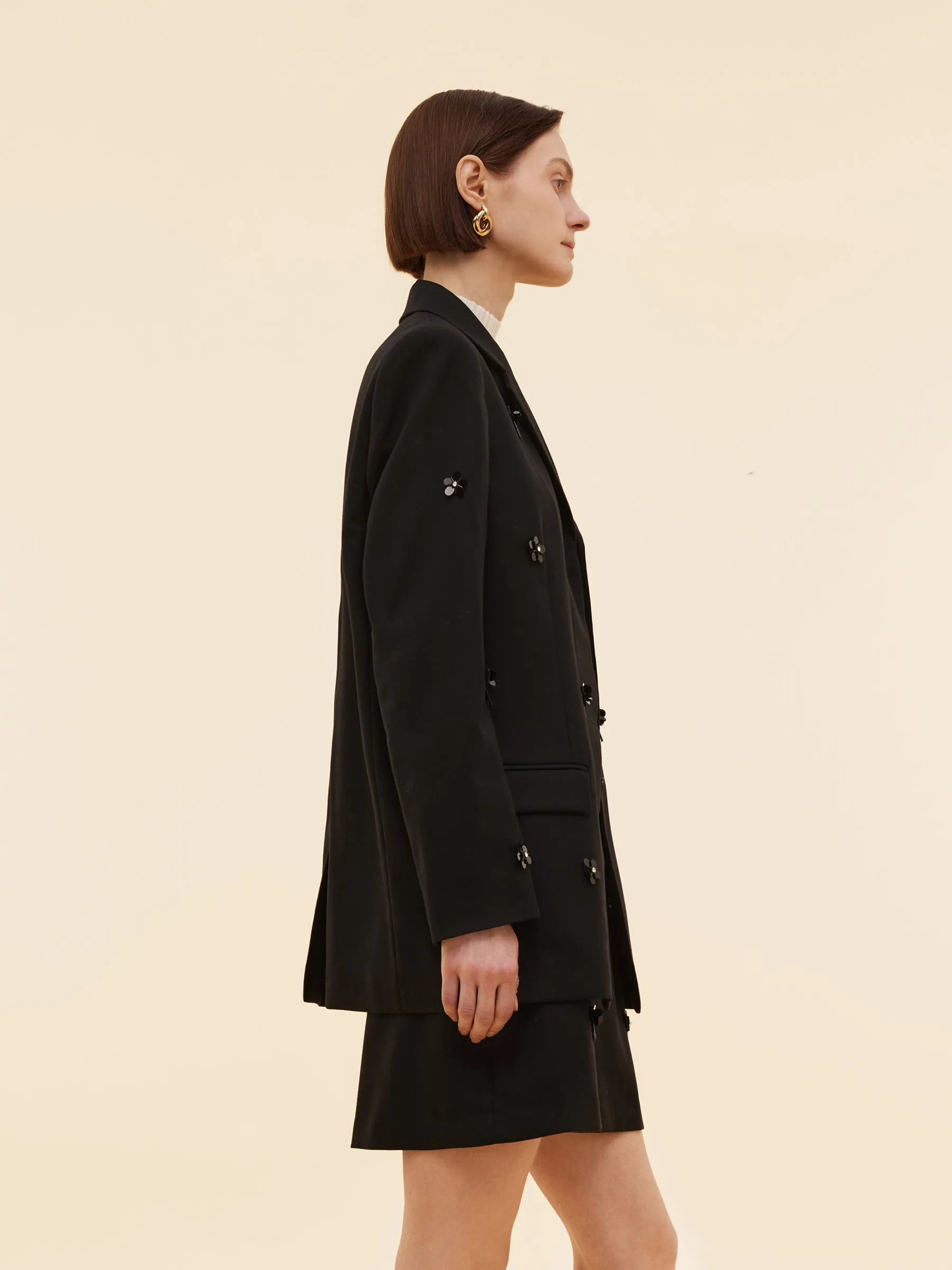 100% Worsted Wool Beaded Women Blazer sold by Goelia product image thumbnail 5