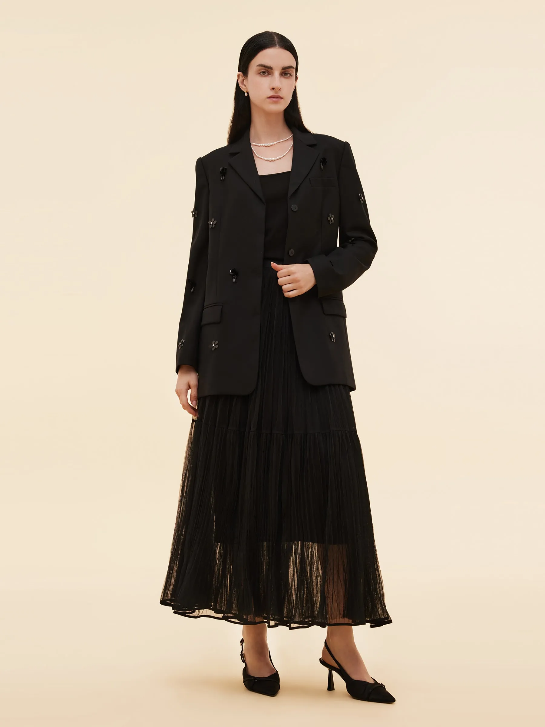 100% Worsted Wool Beaded Women Blazer sold by Goelia product image thumbnail 2