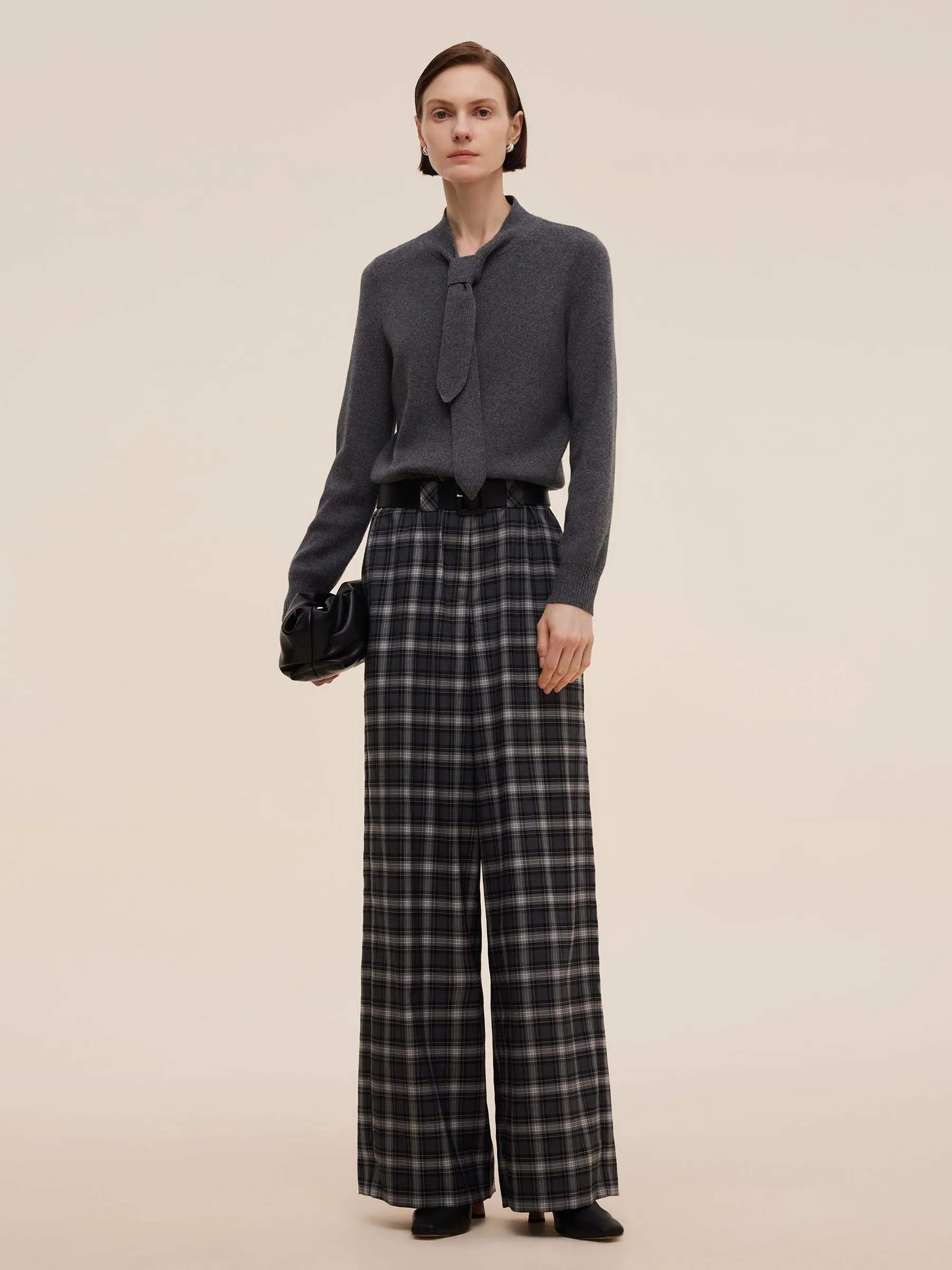 Wool Blend Tie Front Women Knit Top sold by Goelia product image thumbnail 2