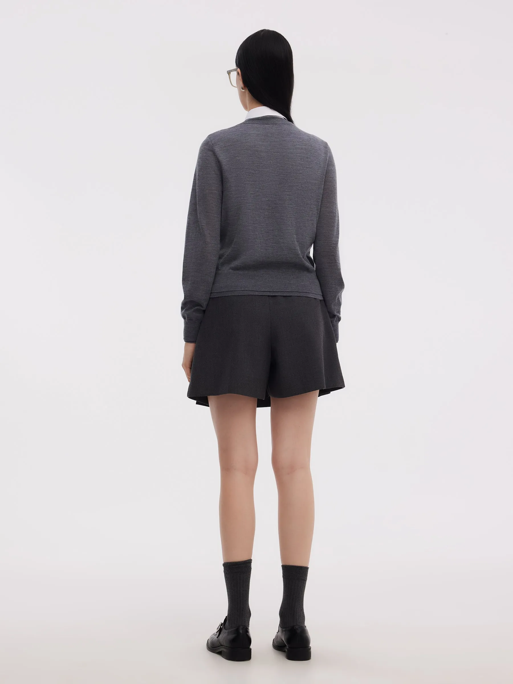 100% Machine Washable Wool Faux Two-Piece Women Cardigan sold by Goelia product image thumbnail 4