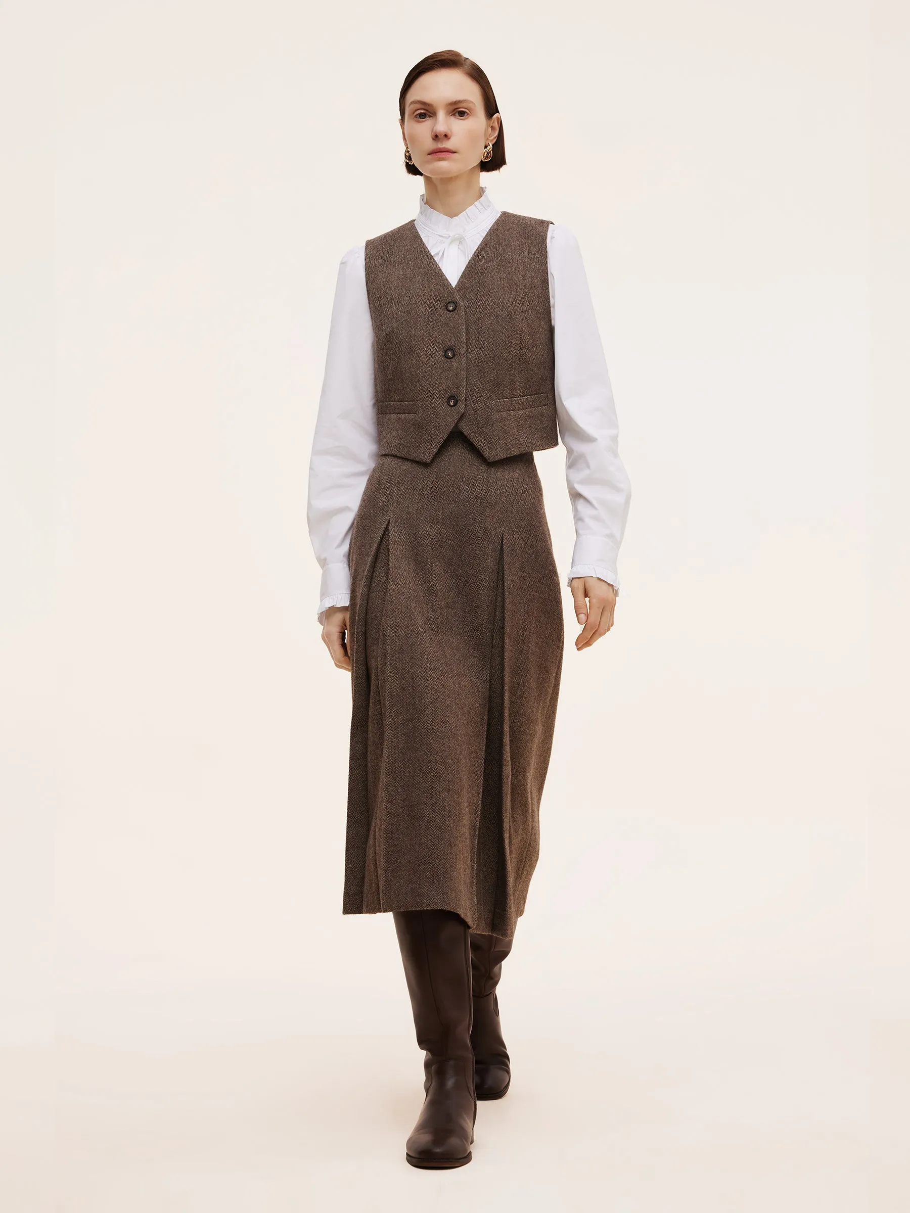 100% Washable Wool A-Line Women Skirt sold by Goelia product image thumbnail 2