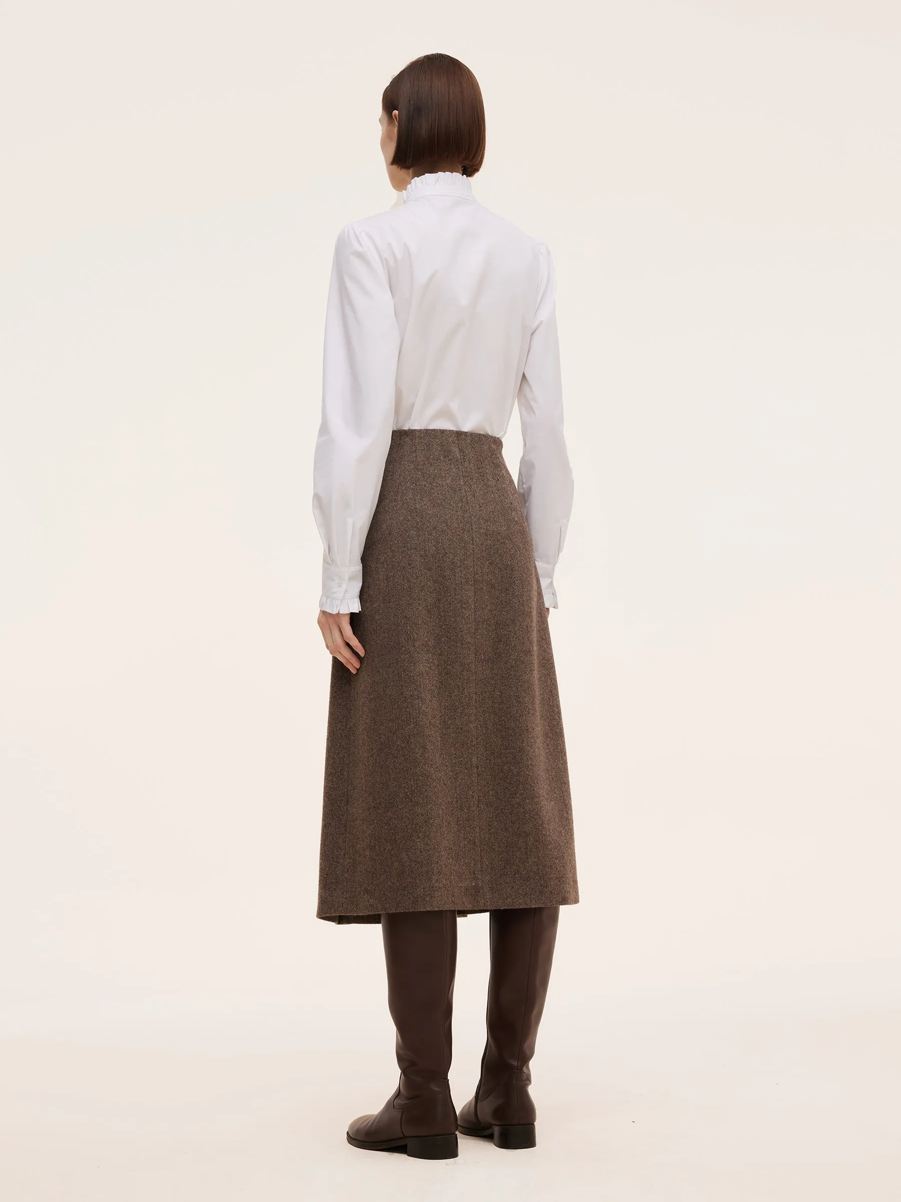 100% Washable Wool A-Line Women Skirt sold by Goelia product image thumbnail 3