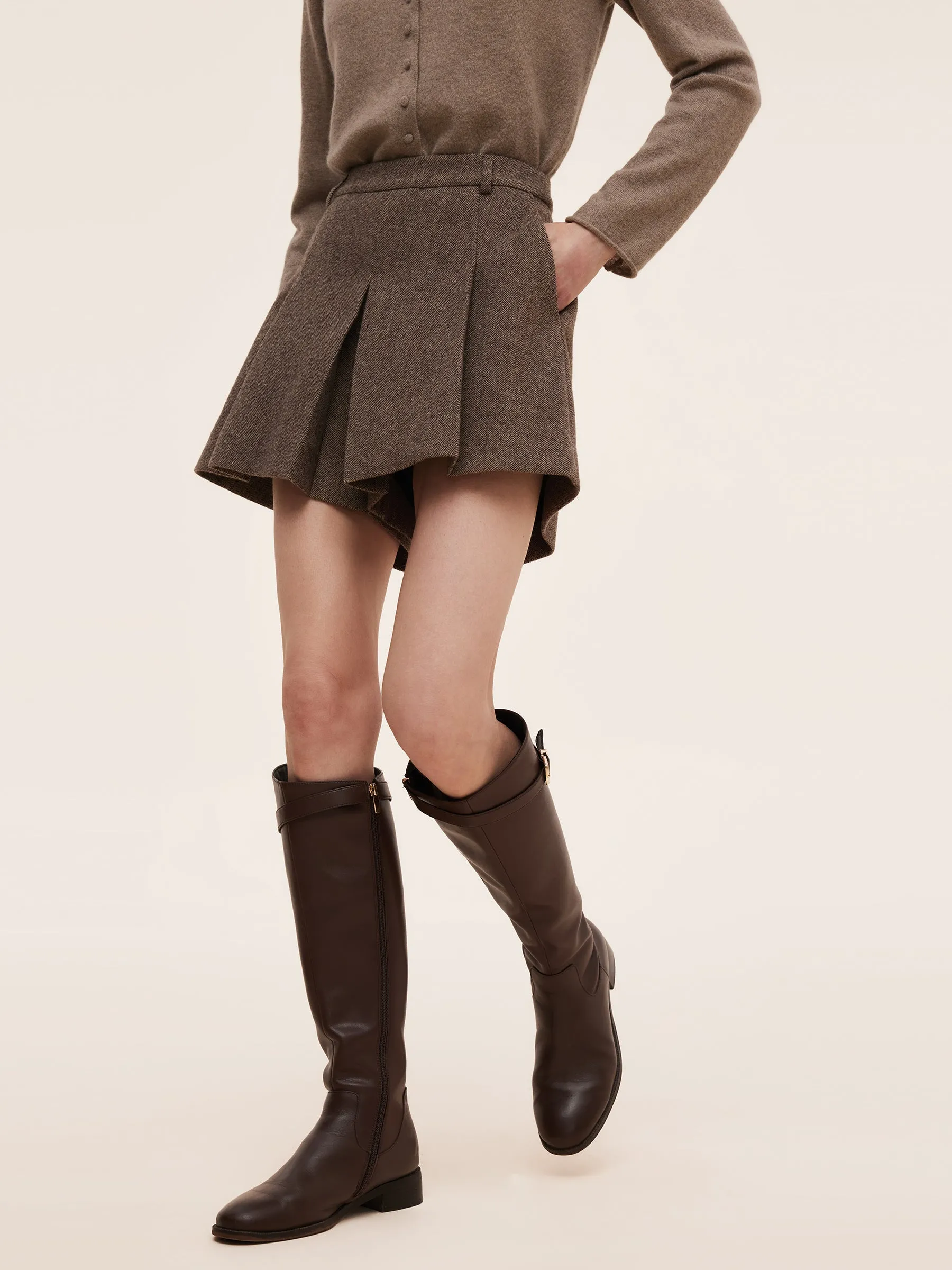 100% Washable Wool Women Culotte Skirt sold by Goelia product image thumbnail 4