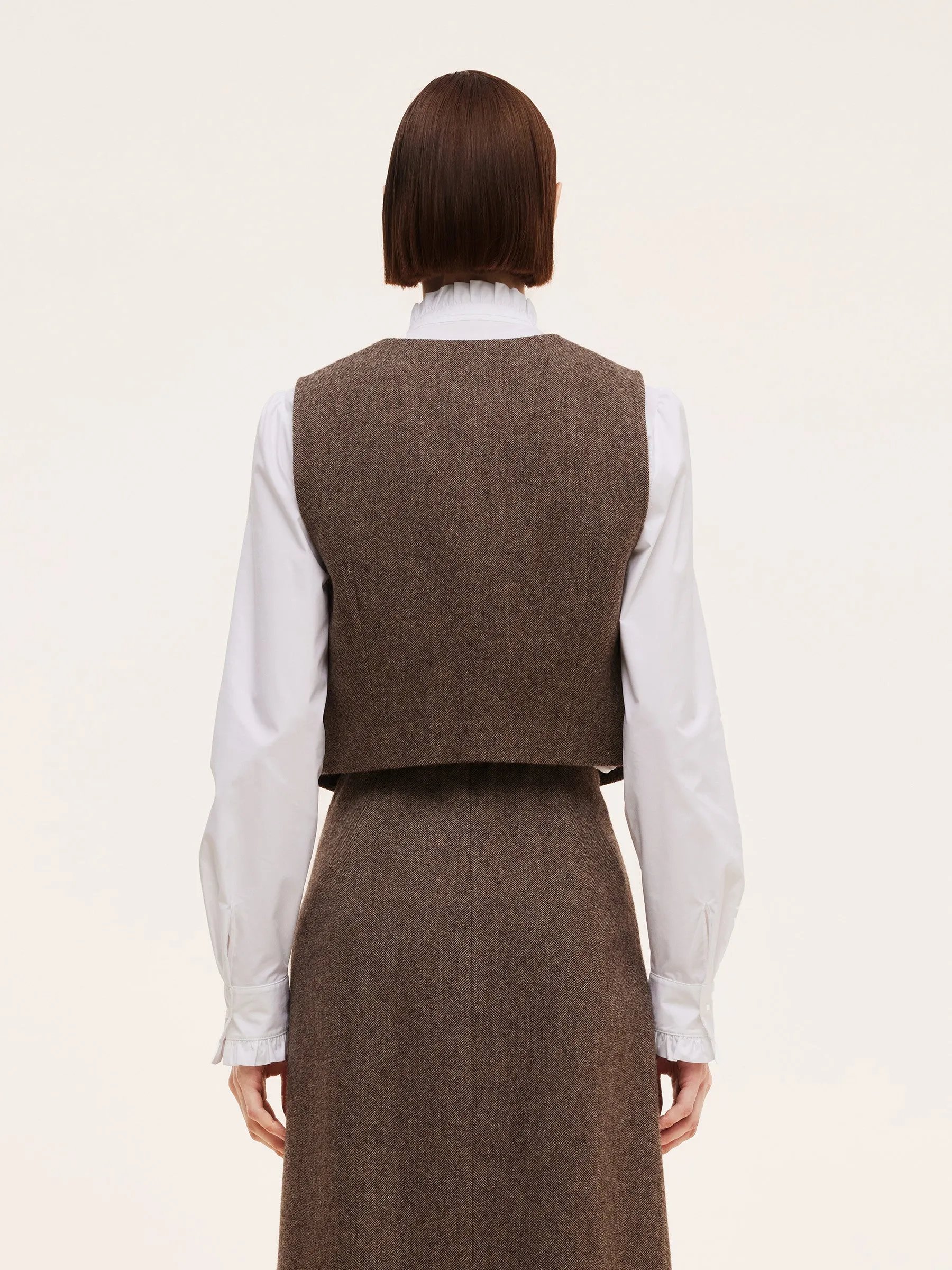 100% Washable Wool V-Neck Women Vest sold by Goelia product image thumbnail 4