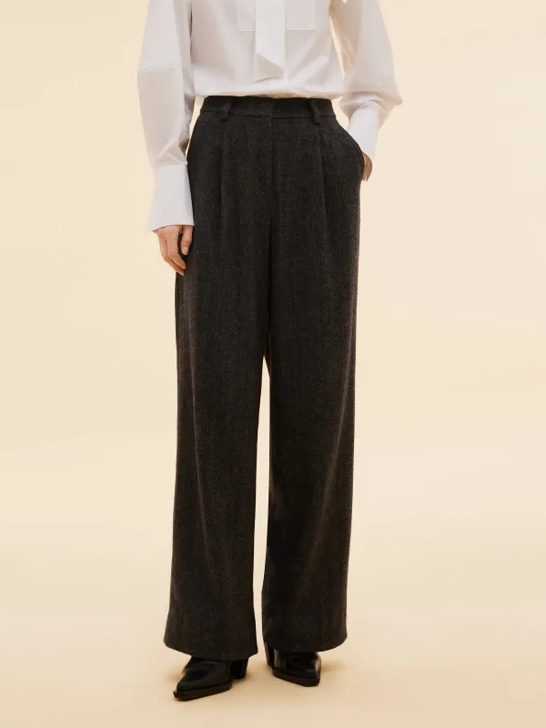100% Washable Wool Straight Wide Leg Women Pants sold by Goelia