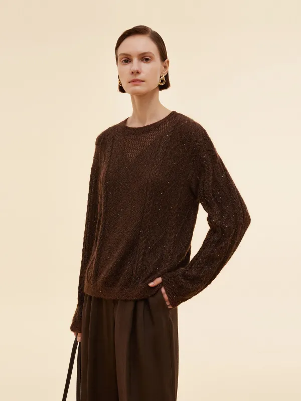 Mohair Wool Blend Sequins Women Sweater sold by Goelia