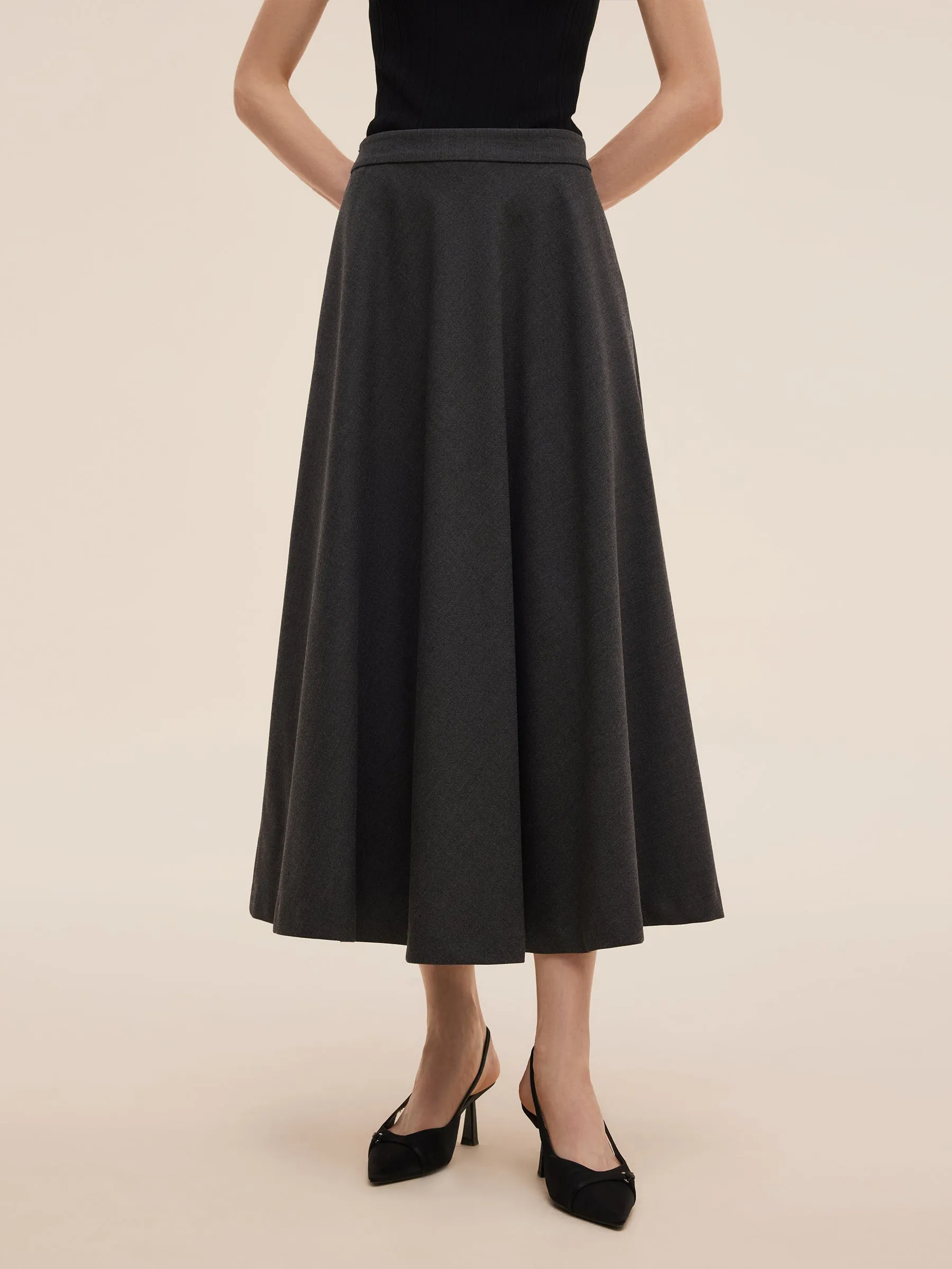 Worsted Wool Blend A-Line Women Skirt sold by Goelia