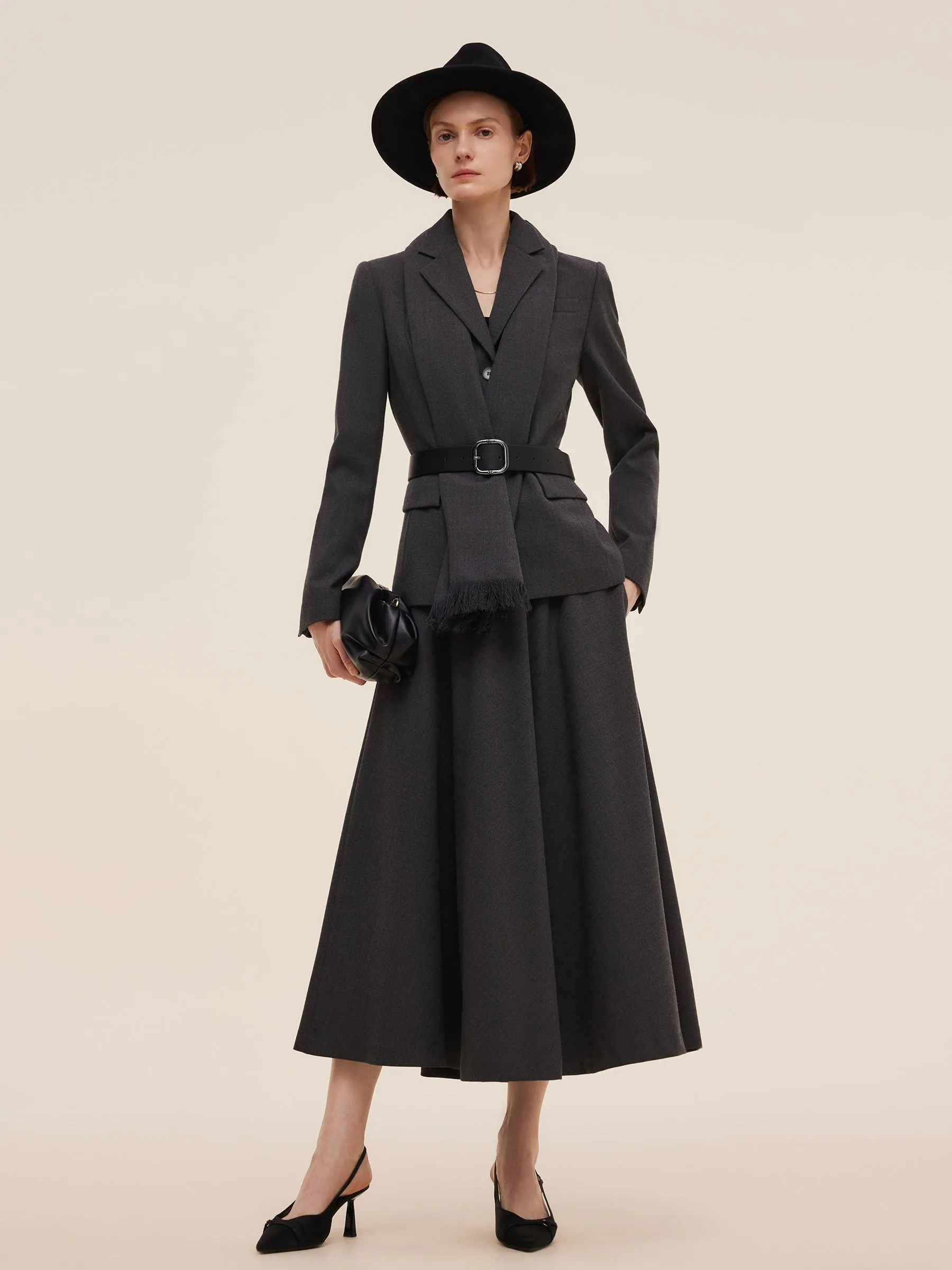 Worsted Wool Blend A-Line Women Skirt sold by Goelia product image thumbnail 2