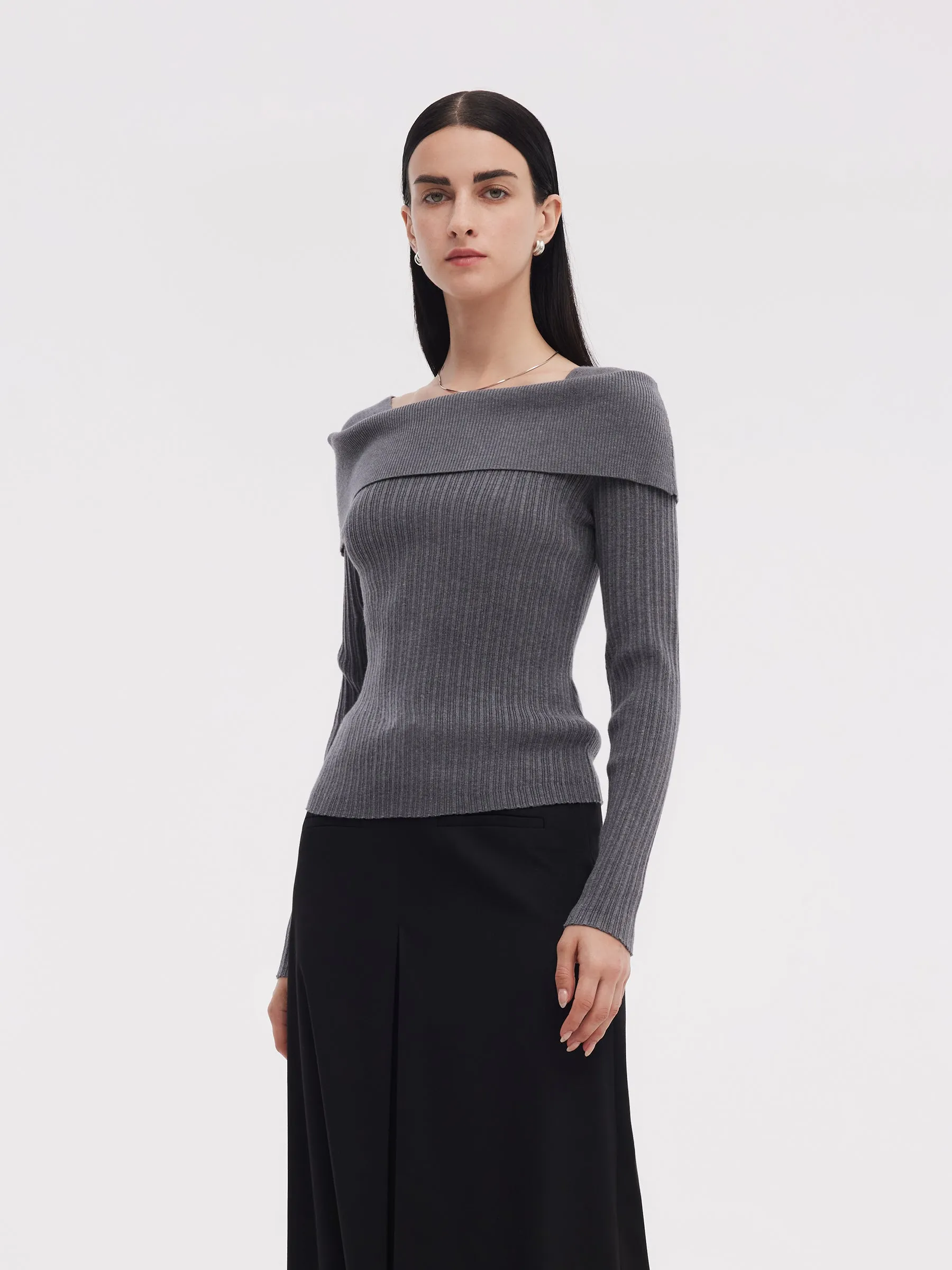 Lyocell Blend Boat Neck Women Knit Top sold by Goelia product image thumbnail 4