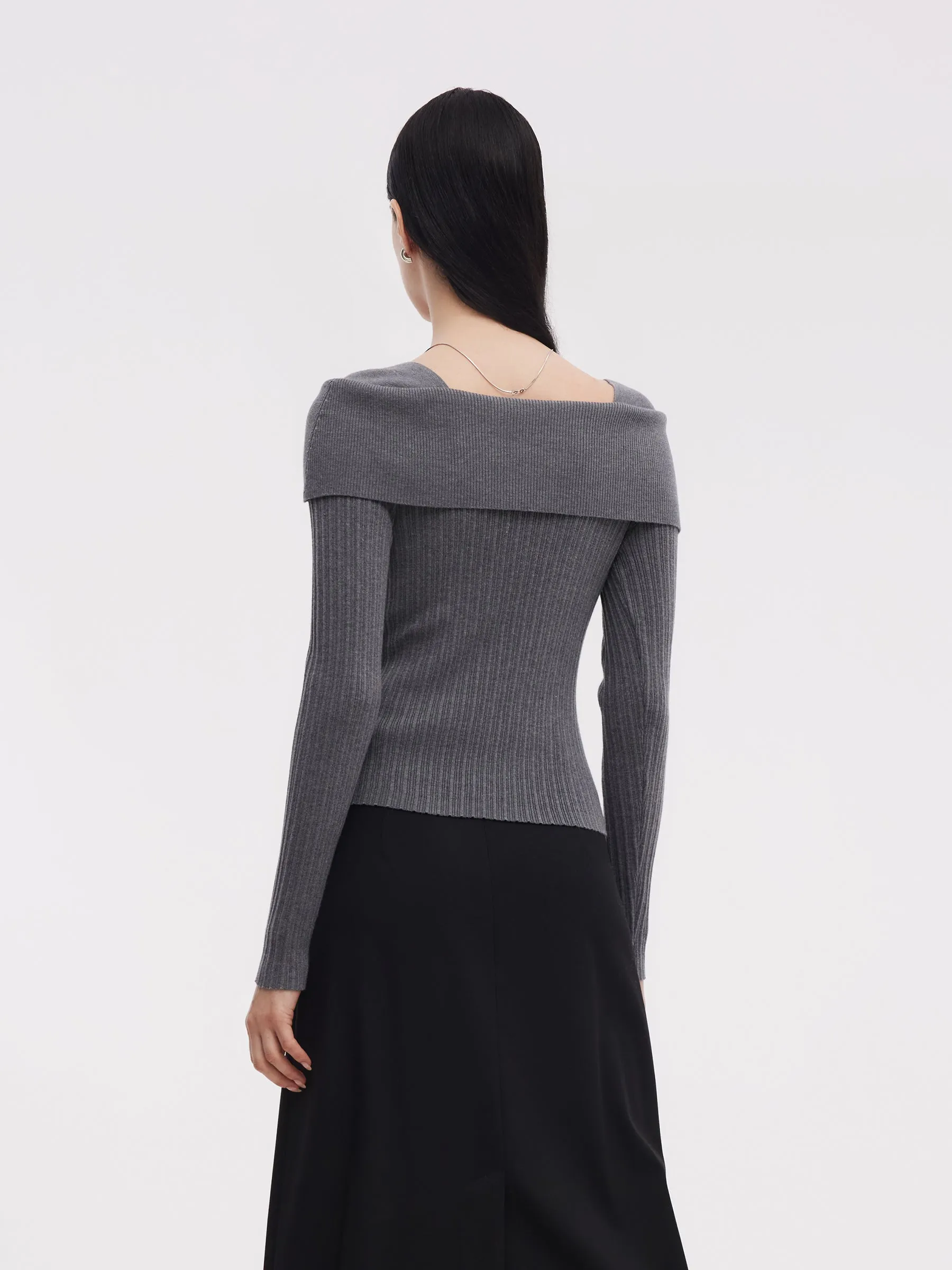 Lyocell Blend Boat Neck Women Knit Top sold by Goelia product image thumbnail 3