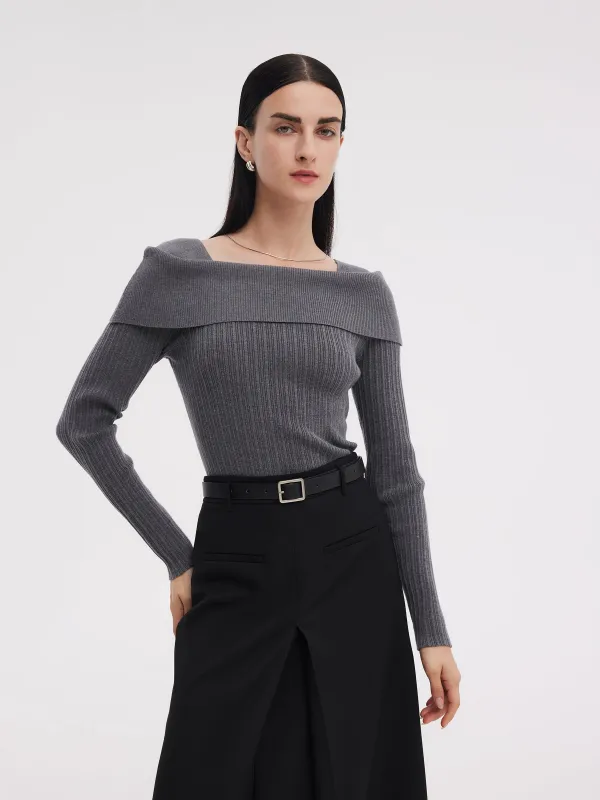 Lyocell Blend Boat Neck Women Knit Top sold by Goelia