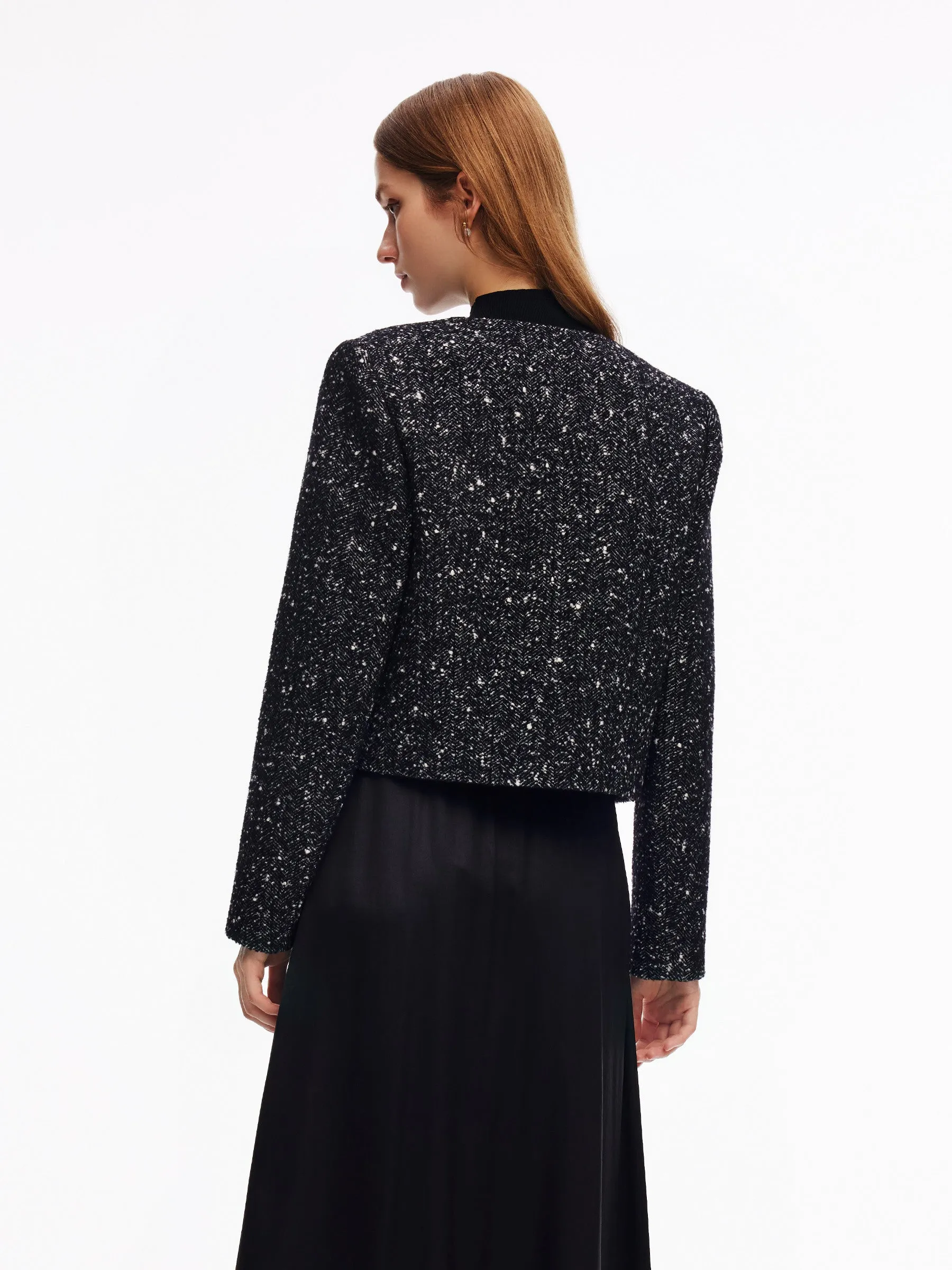 Wool Blend Round Neck Women Jacket sold by Goelia product image thumbnail 3