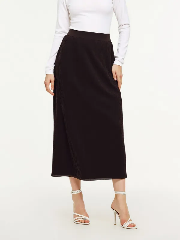 Ribbed Knitted Column Women Skirt sold by Goelia