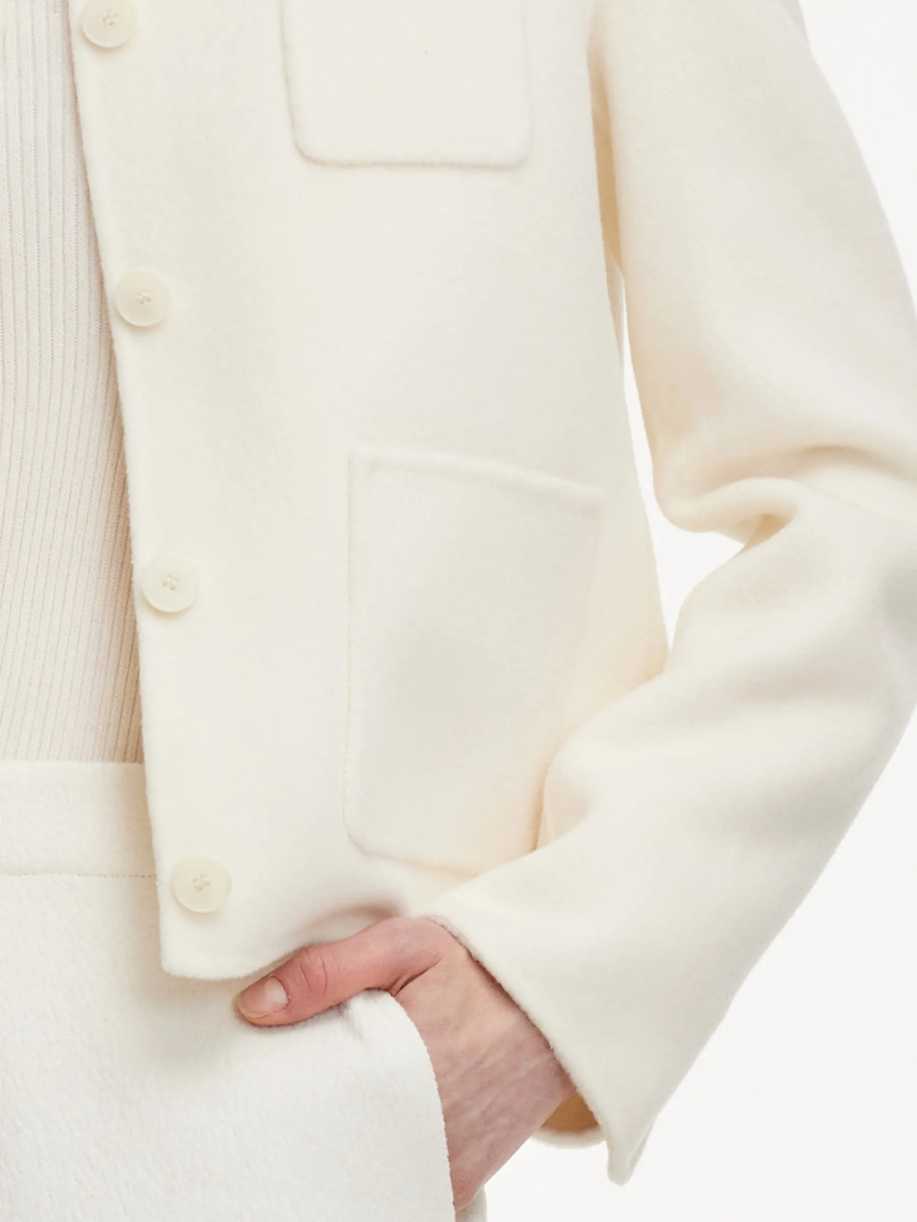 Cashmere Wool Blend Double-Faced Women Crop Jacket sold by Goelia product image thumbnail 5