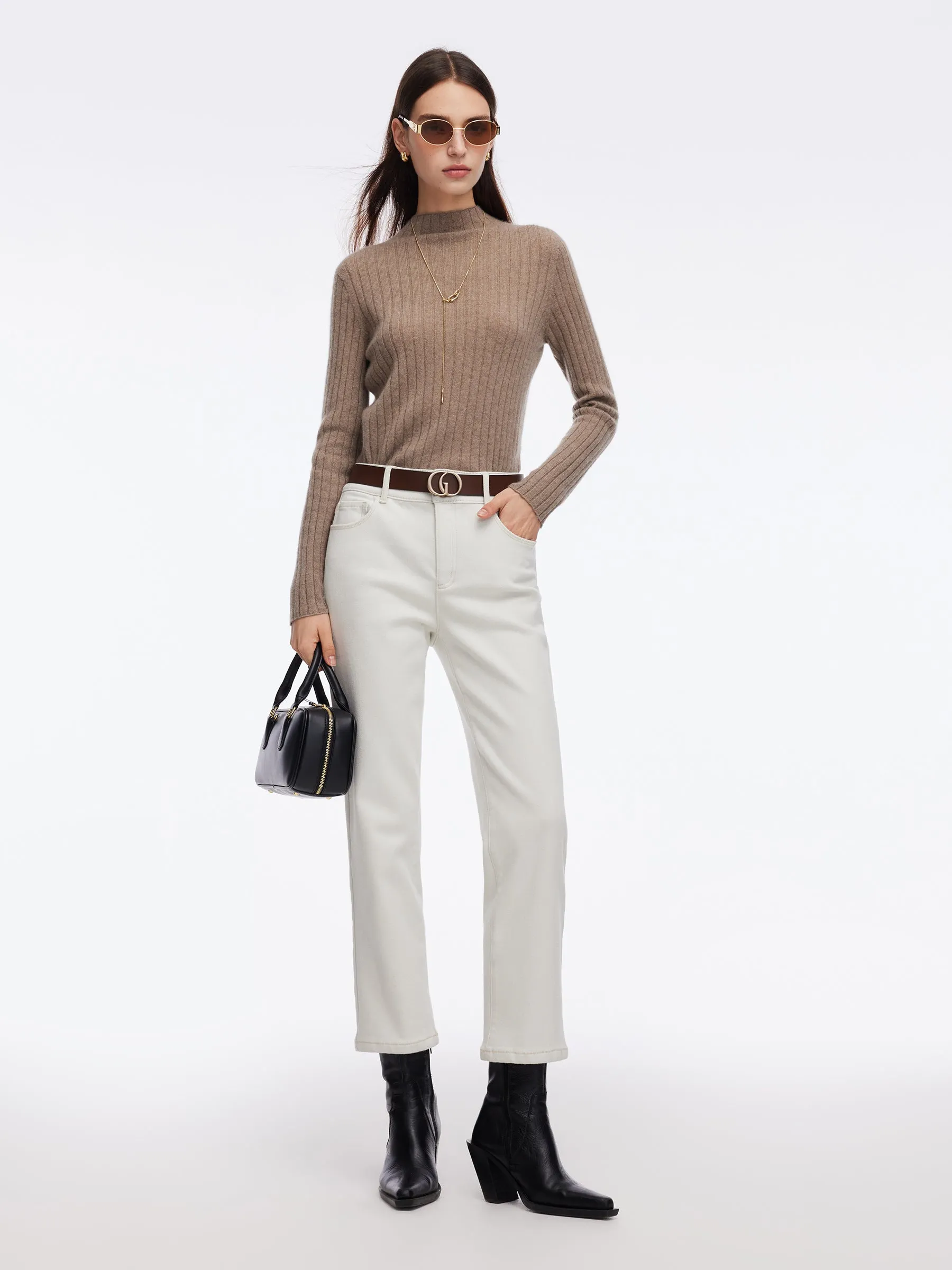 Denim Fleece Lined Women Ankle Length Jeans sold by Goelia product image thumbnail 3