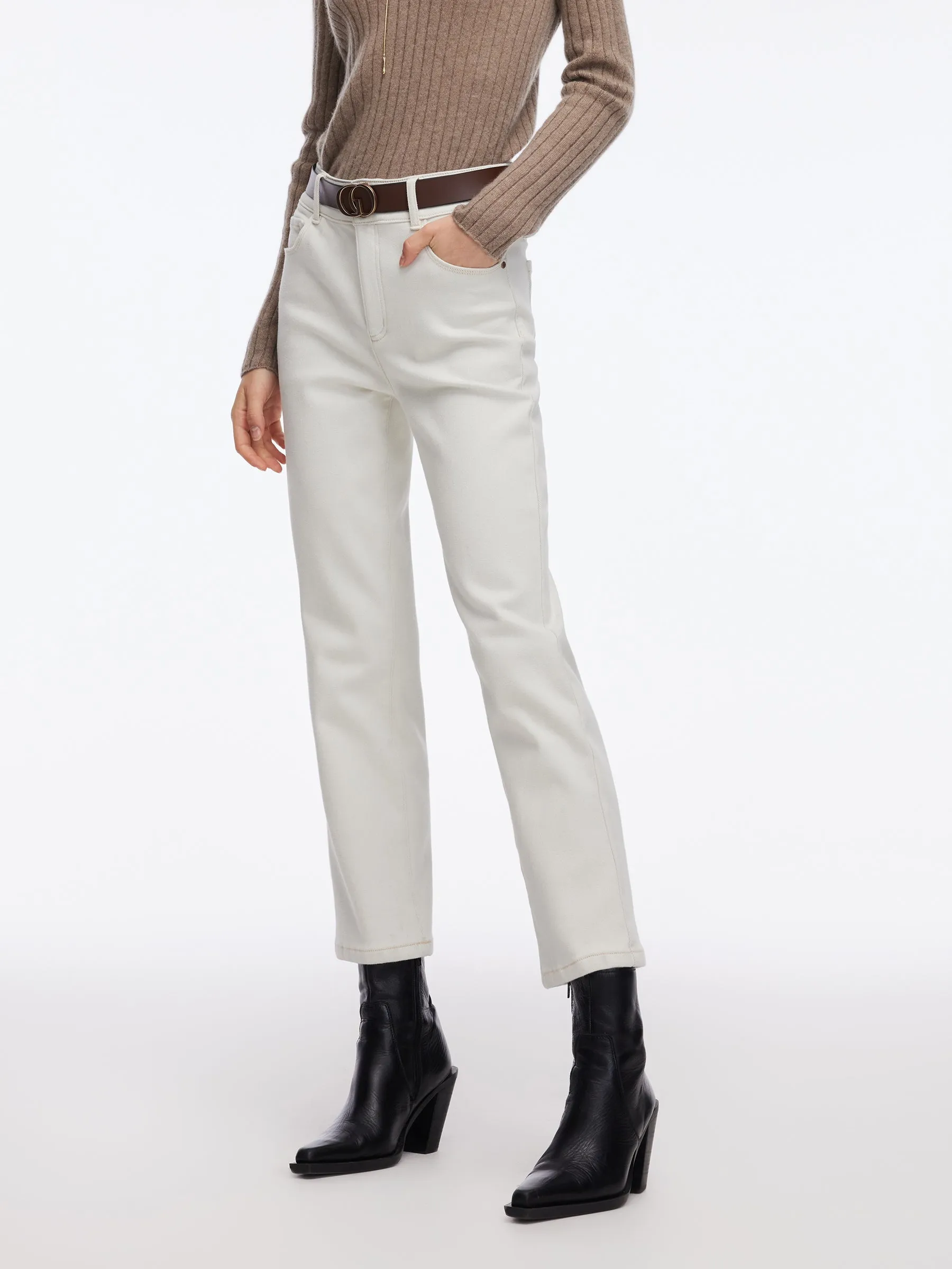 Denim Fleece Lined Women Ankle Length Jeans sold by Goelia product image thumbnail 2