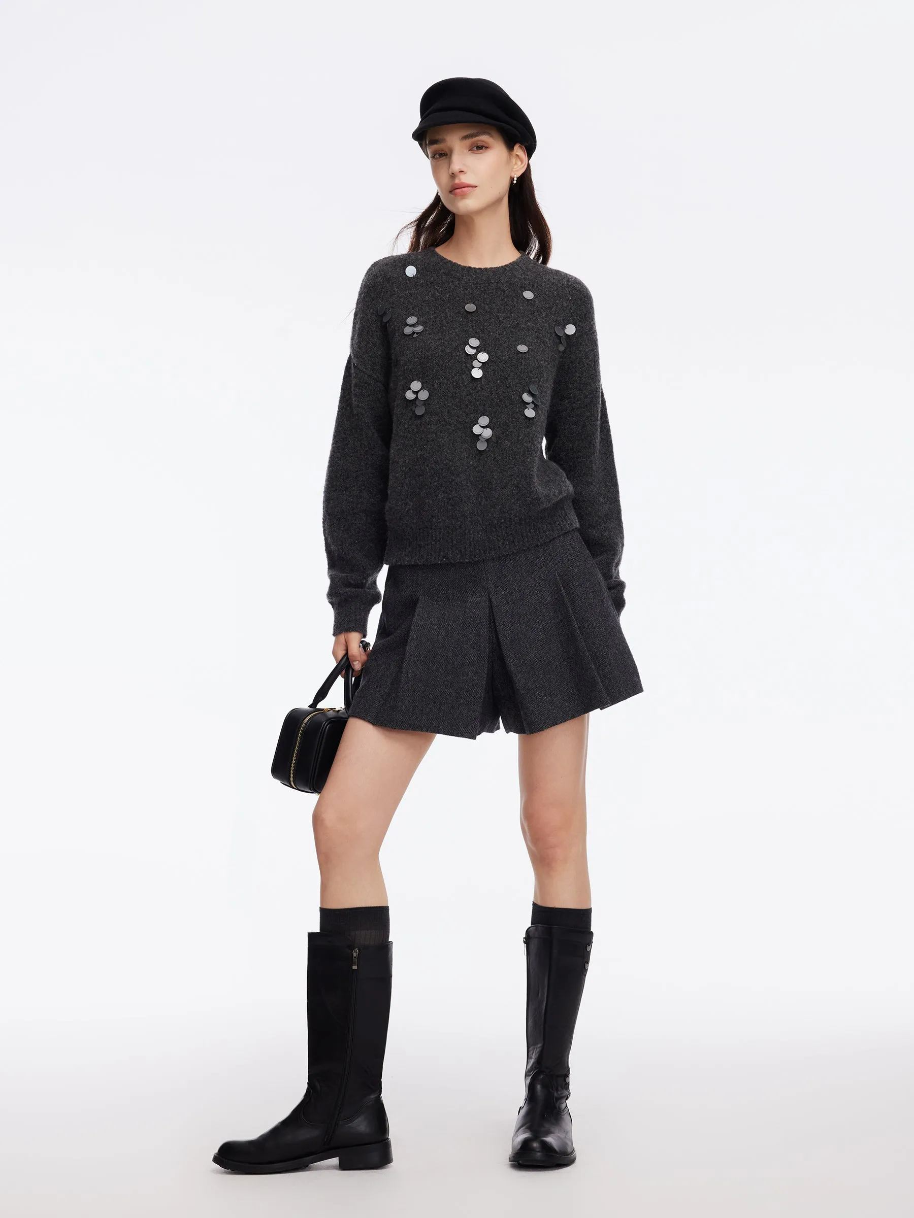 Wool Blend Sequins Women Sweater sold by Goelia product image thumbnail 2