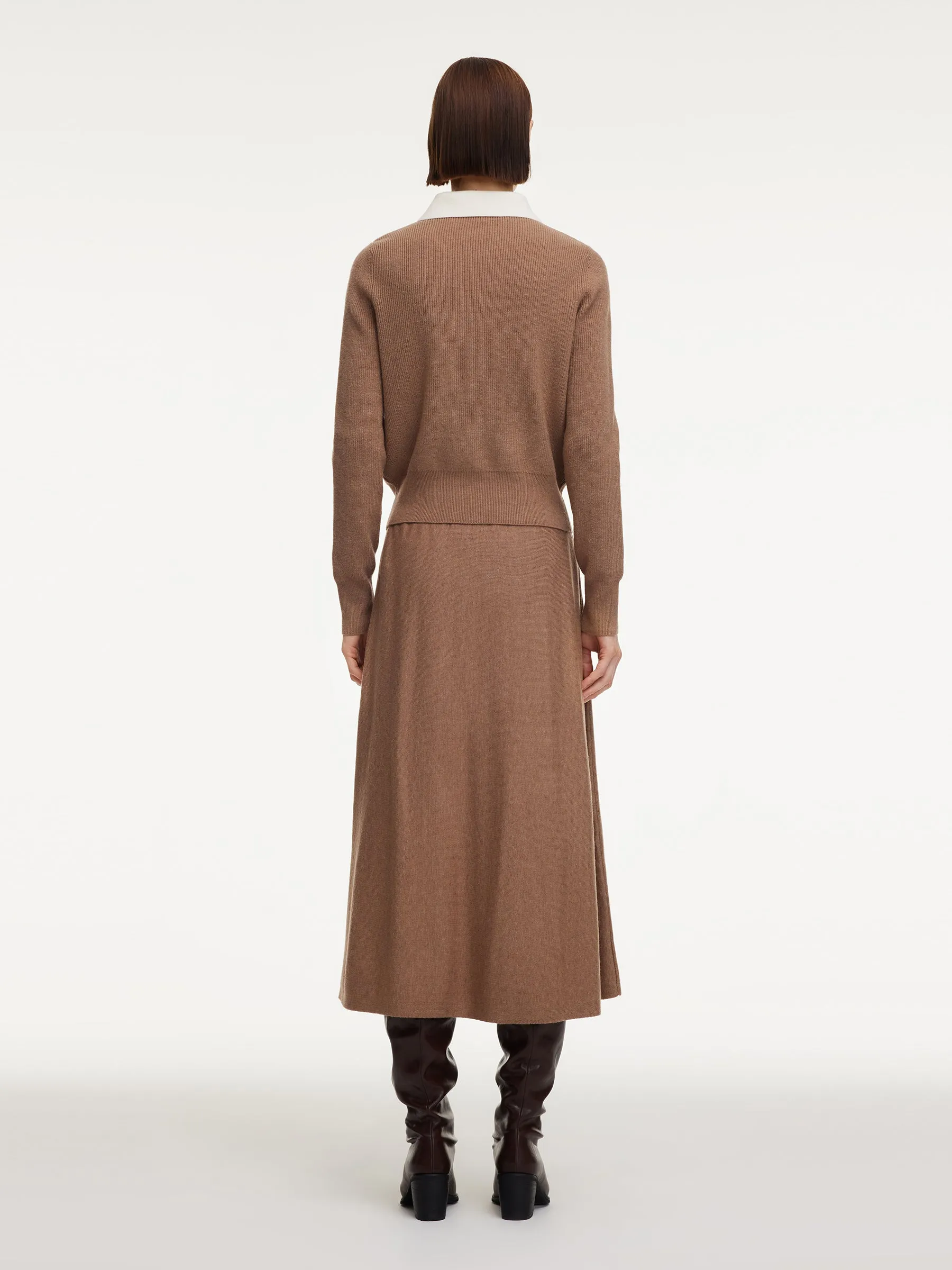 Faux Two-Piece Knit Top And Skirt Two-Piece Set sold by Goelia product image thumbnail 4