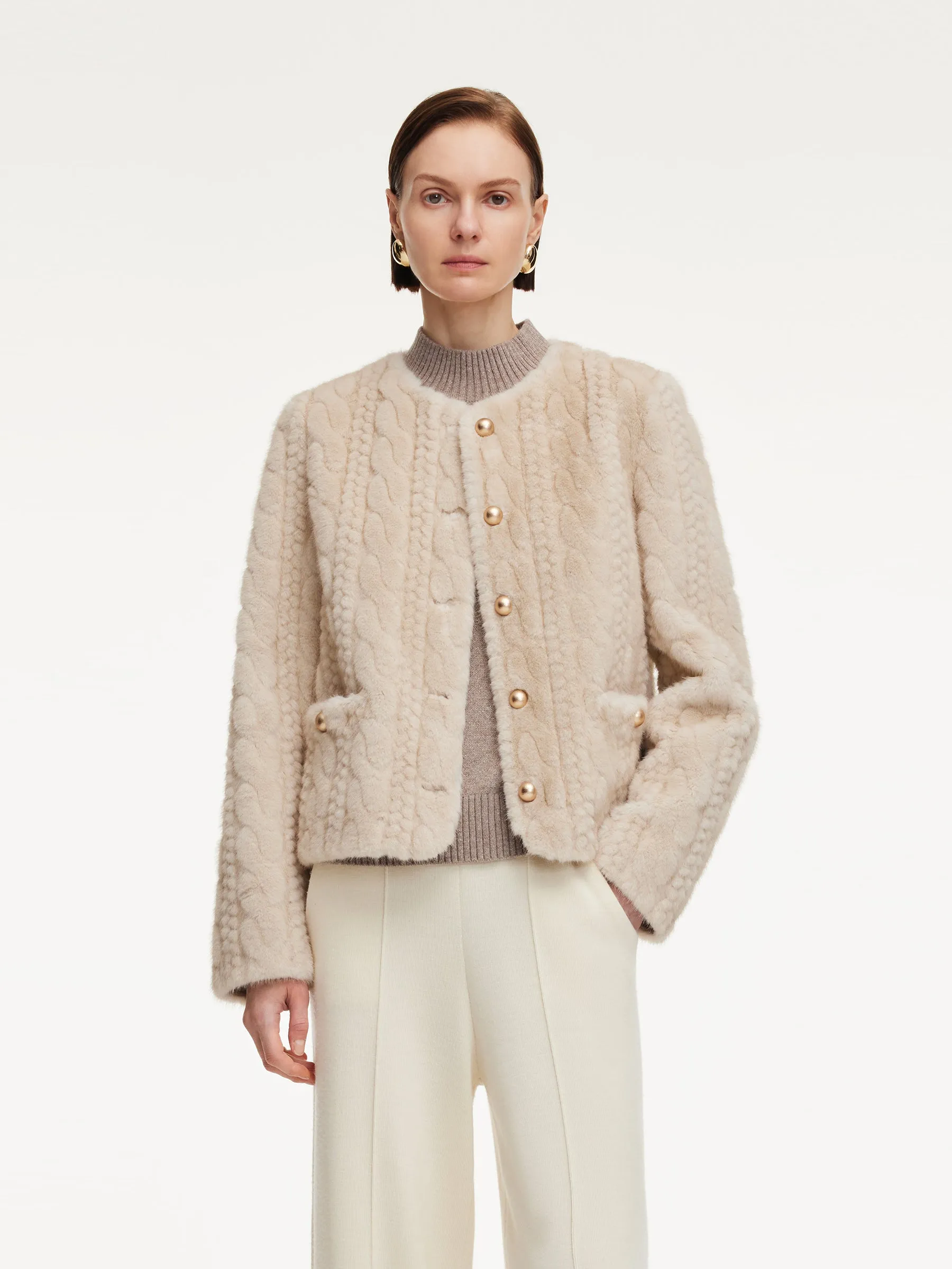 Eco-friendly Faux Fur Textured Women Coat sold by Goelia