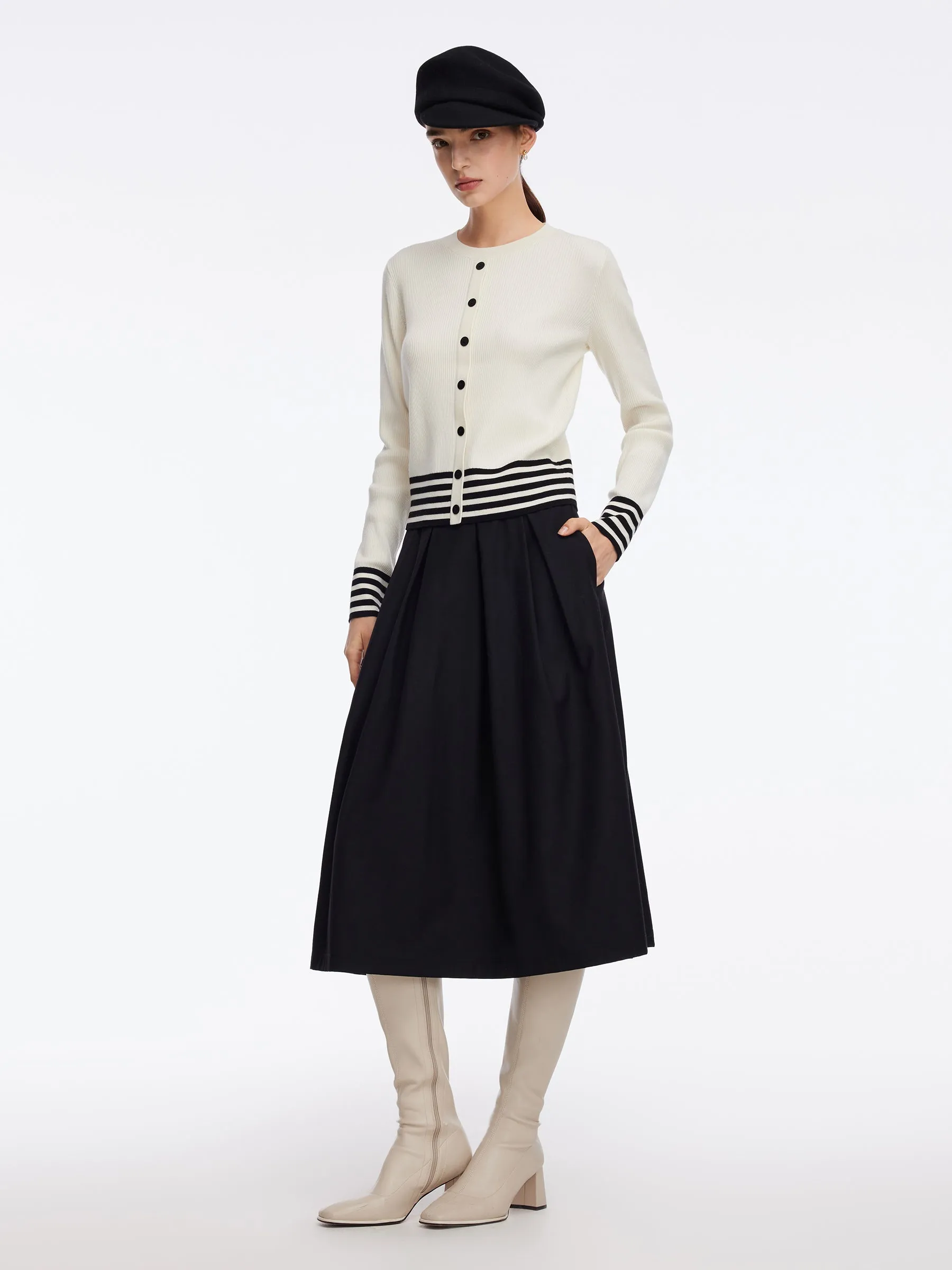 Tencel Wool Blend Knit Top And Skirt Two-Piece Set sold by Goelia product image thumbnail 2