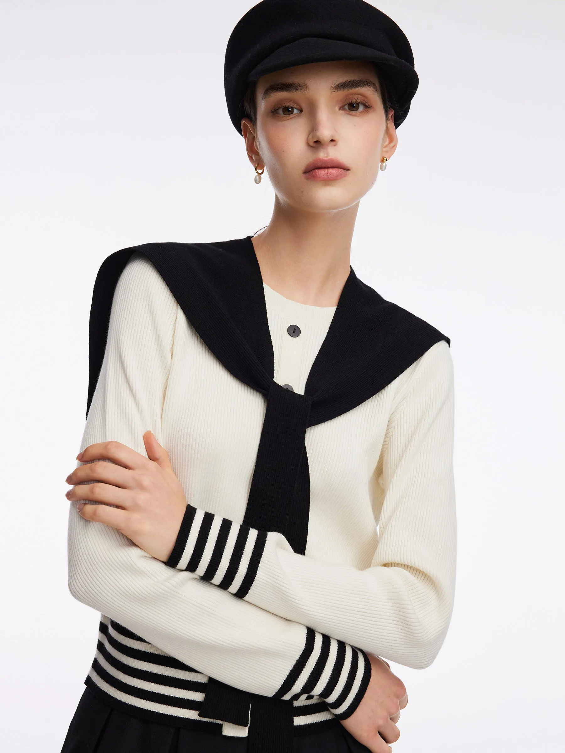 Tencel Wool Blend Knit Top And Skirt Two-Piece Set sold by Goelia product image thumbnail 5