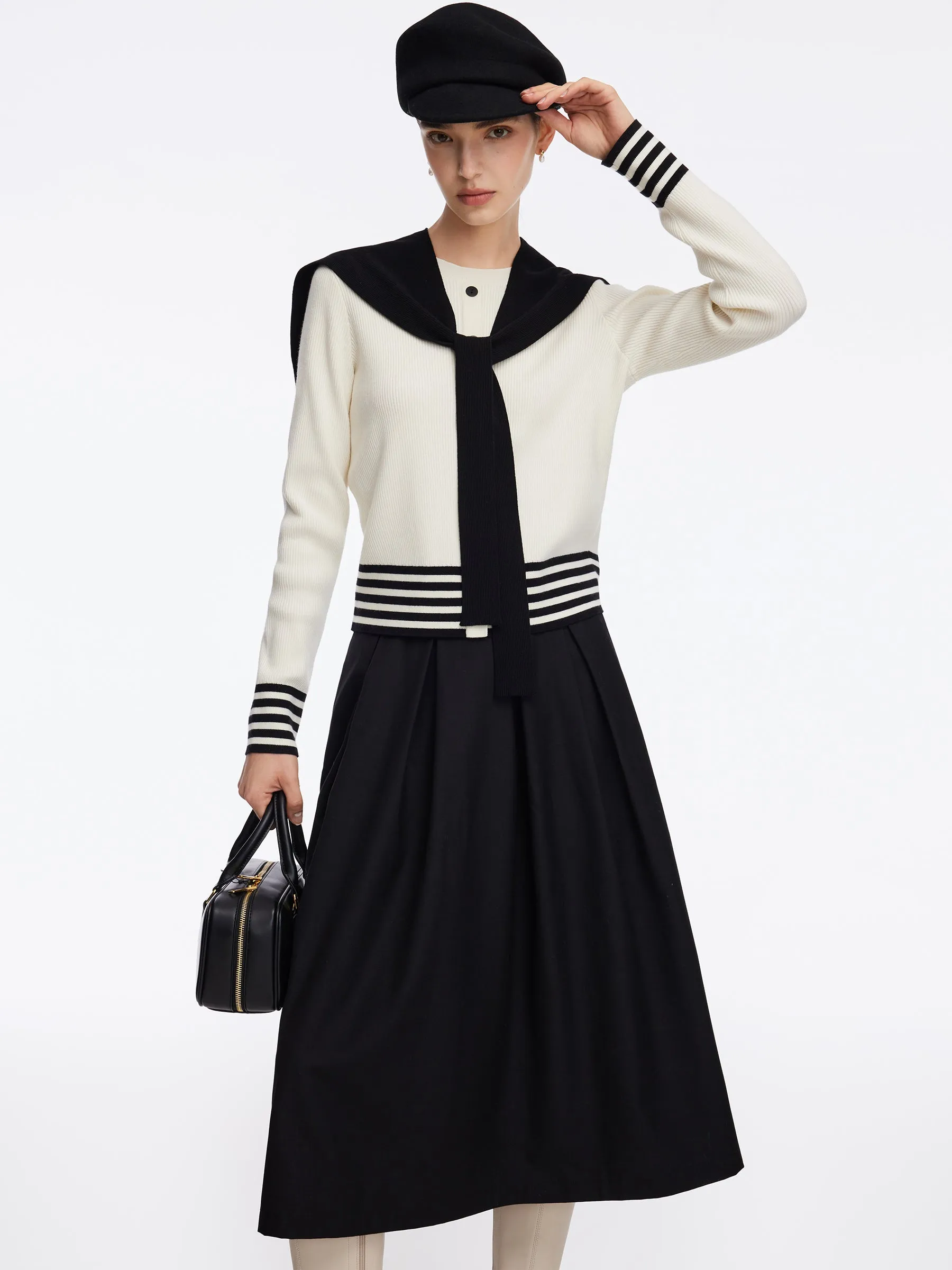 Tencel Wool Blend Knit Top And Skirt Two-Piece Set sold by Goelia product image thumbnail 3