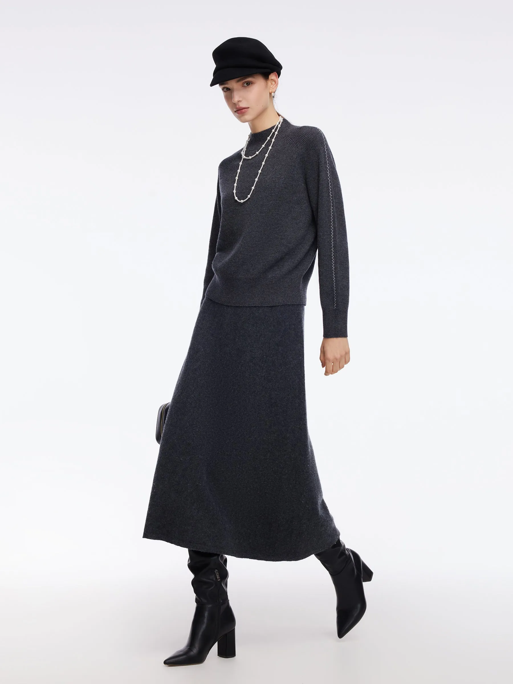 100% Wool Stitch Trim Women Sweater sold by Goelia product image thumbnail 2