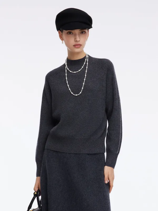 [Preview] 100% Wool Stitch Trim Women Knit Top sold by Goelia